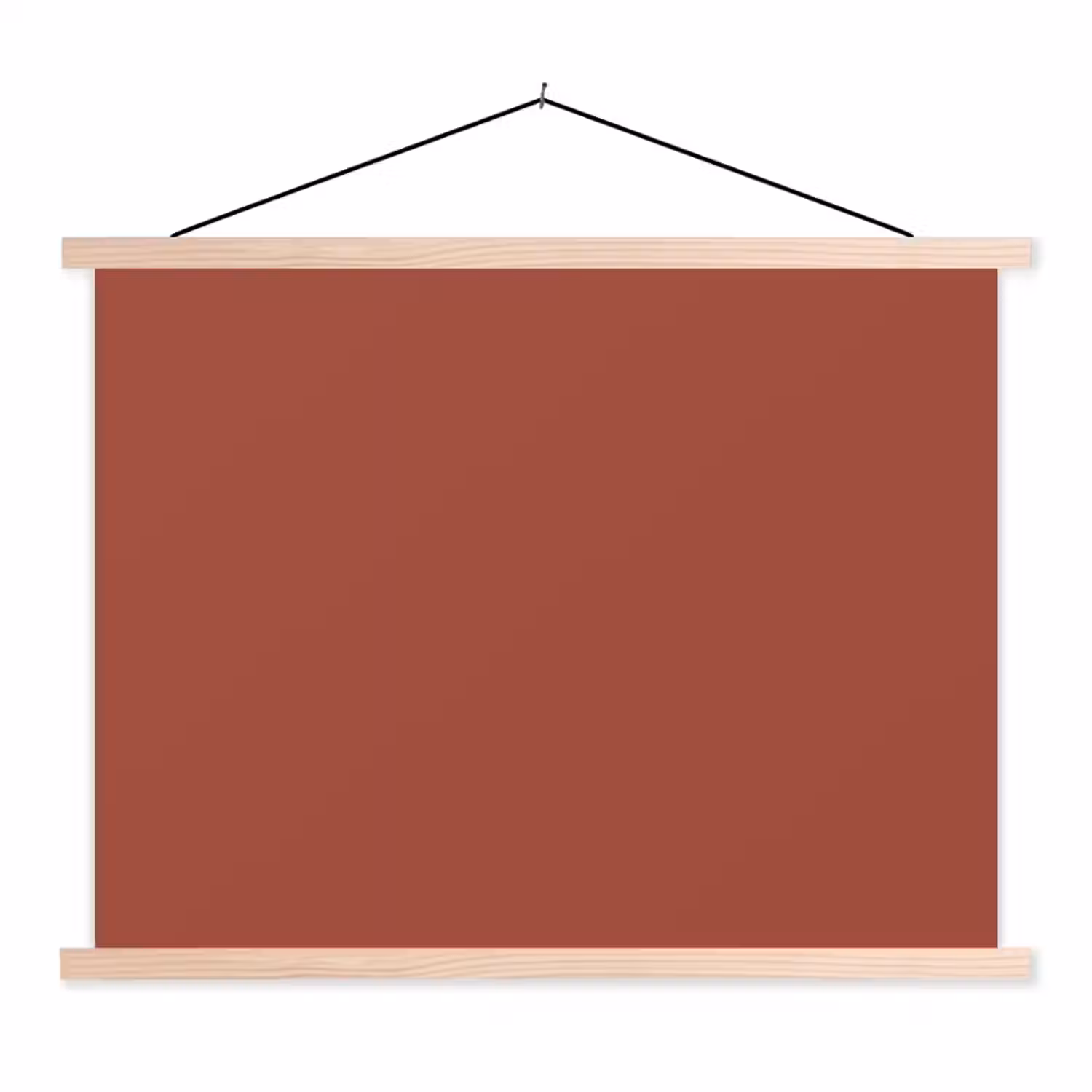 Rustic - Terracotta - Oranje textielposter latten blank klein 122 -3d