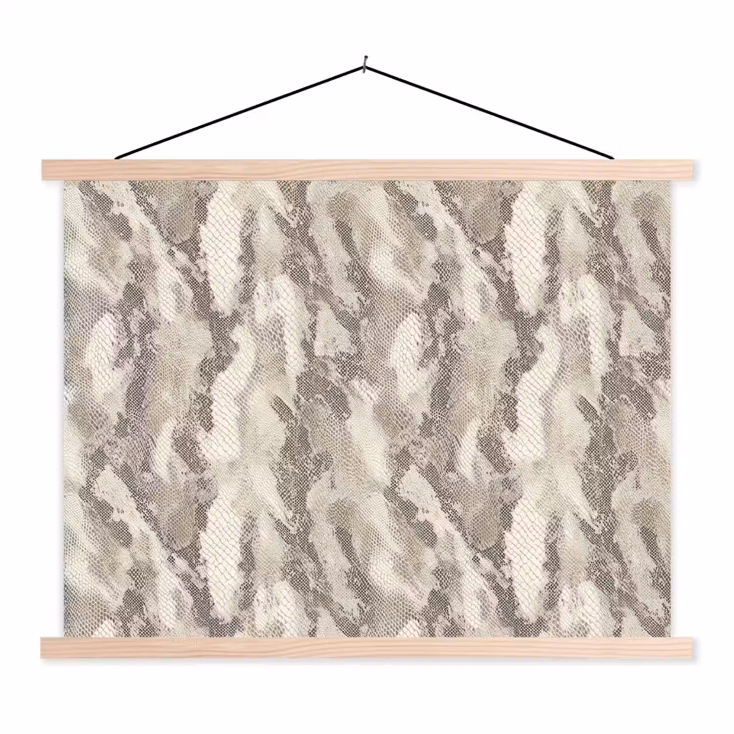 Slang - Patroon - Taupe textielposter latten blank klein 122 -3d