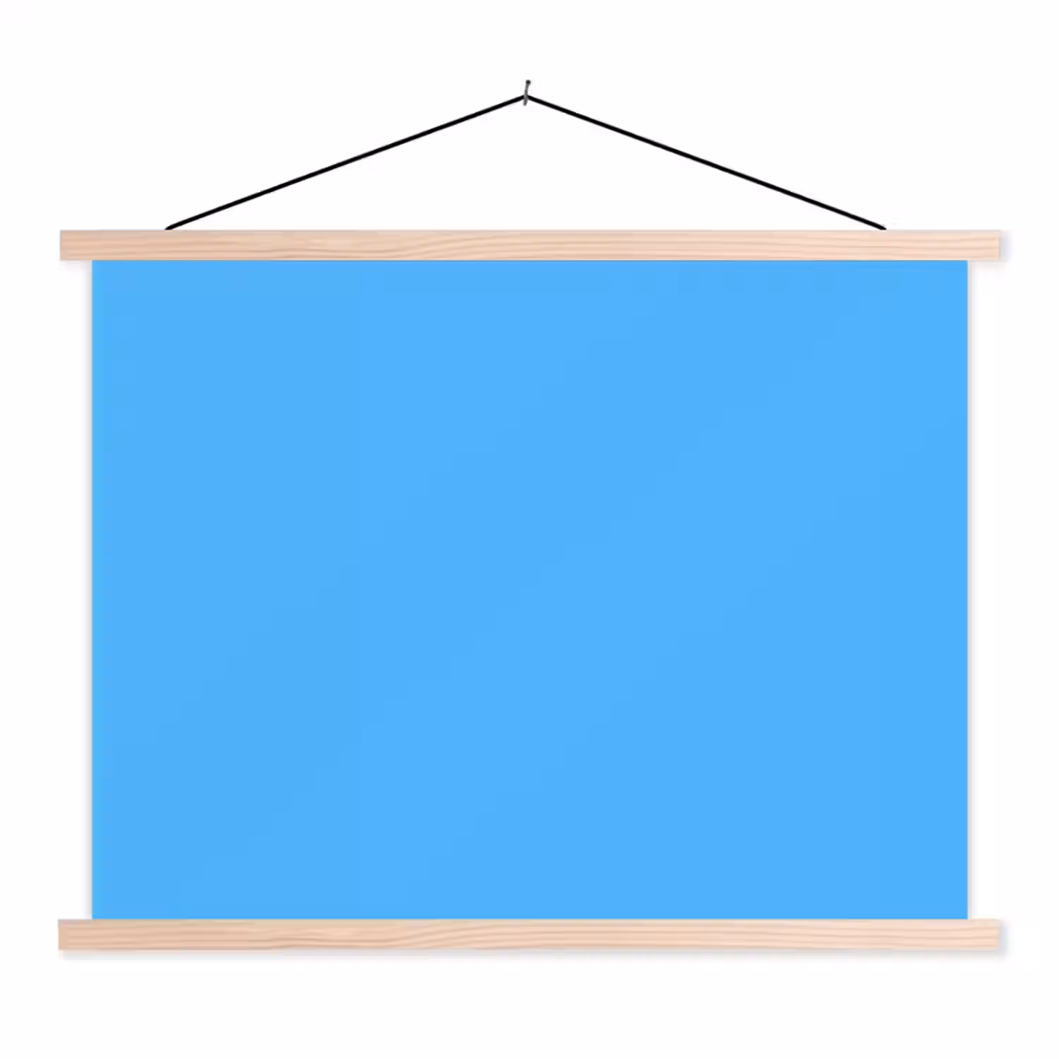 Sky - Blue - Blauw textielposter latten blank klein 122 -3d