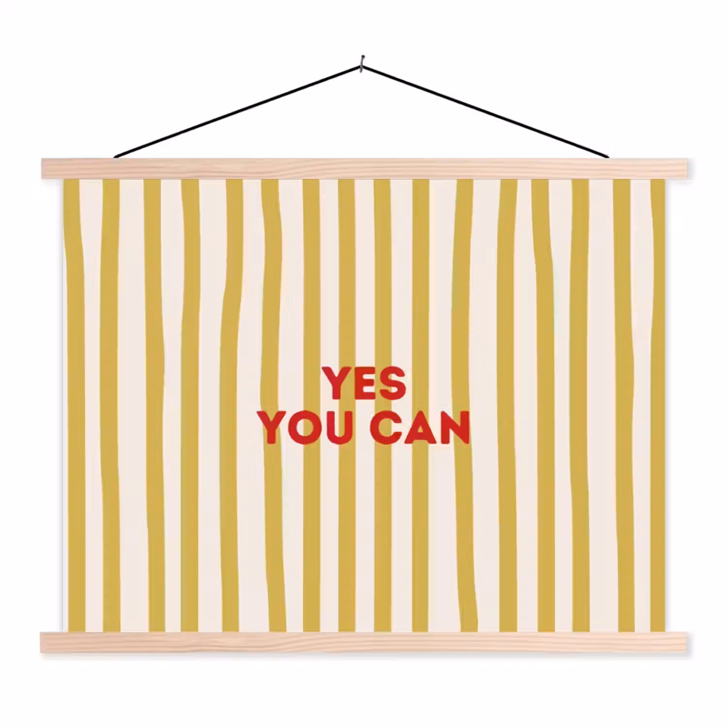 Strepen - Abstract - Yes you can - Rood textielposter latten blank klein -3d
