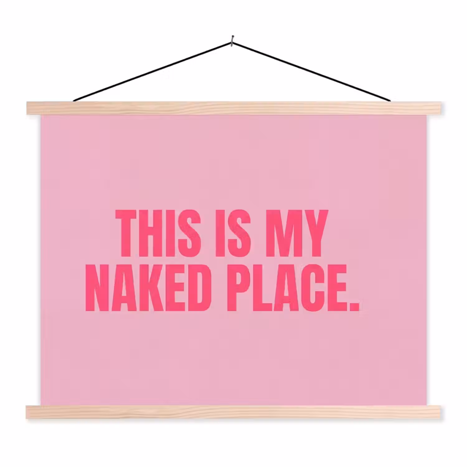 Tekst - Modern - Roze textielposter latten blank klein -3d