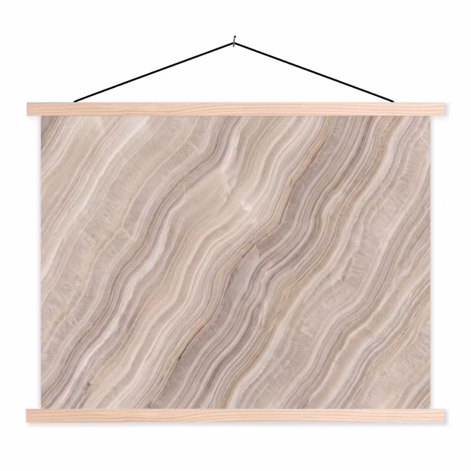 Textuur - Golvend - Abstract - Modern - Beige textielposter latten blank klein -3d