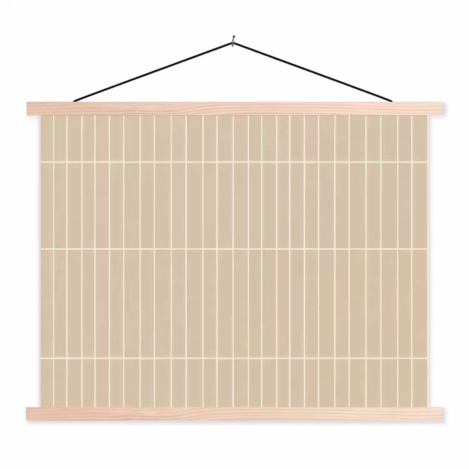 Verticaal - Wandtegel - Crème - Beige textielposter latten blank klein 122 -3d