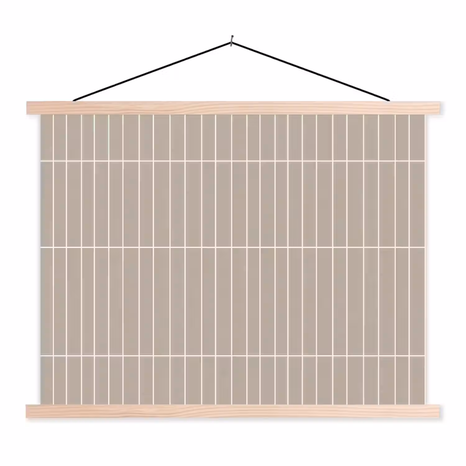 Verticaal - Wandtegel - Licht Beige textielposter latten blank klein 122 -3d