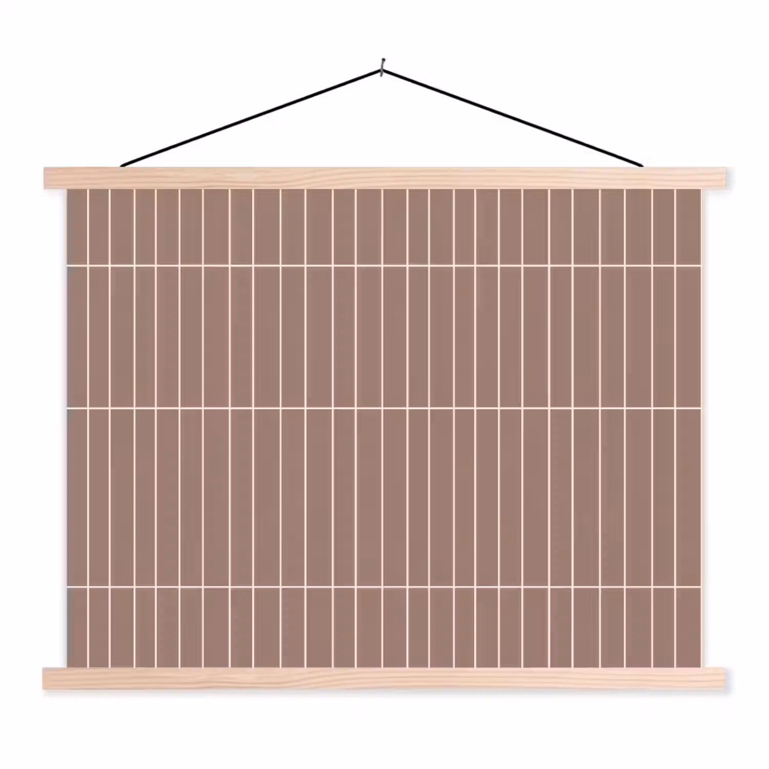 Verticaal - Wandtegel - Terracotta textielposter latten blank klein 122 -3d