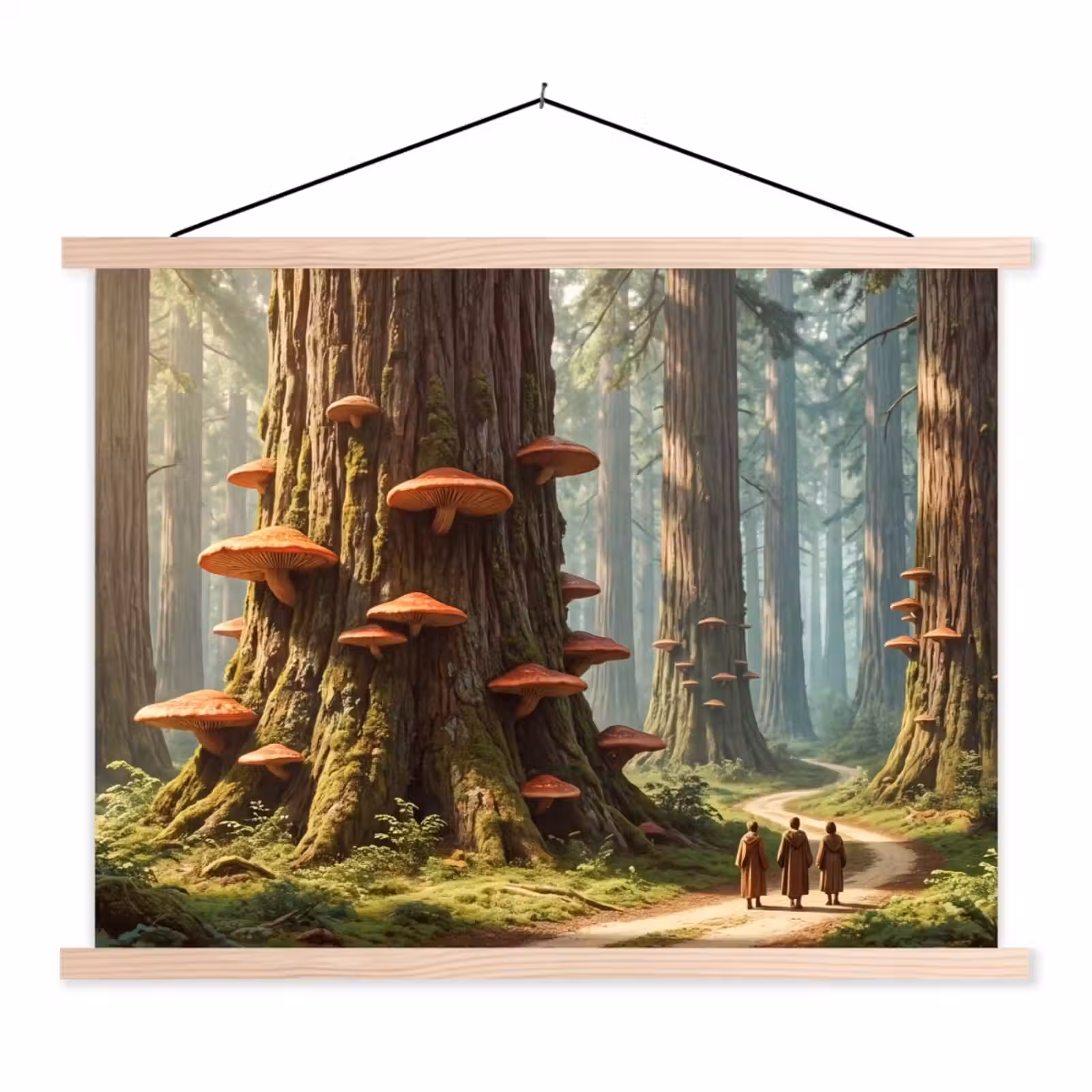 Stoffbild - Wald – Bäume – Natur - Bos - Bomen - Natuur textielposter latten blank klein