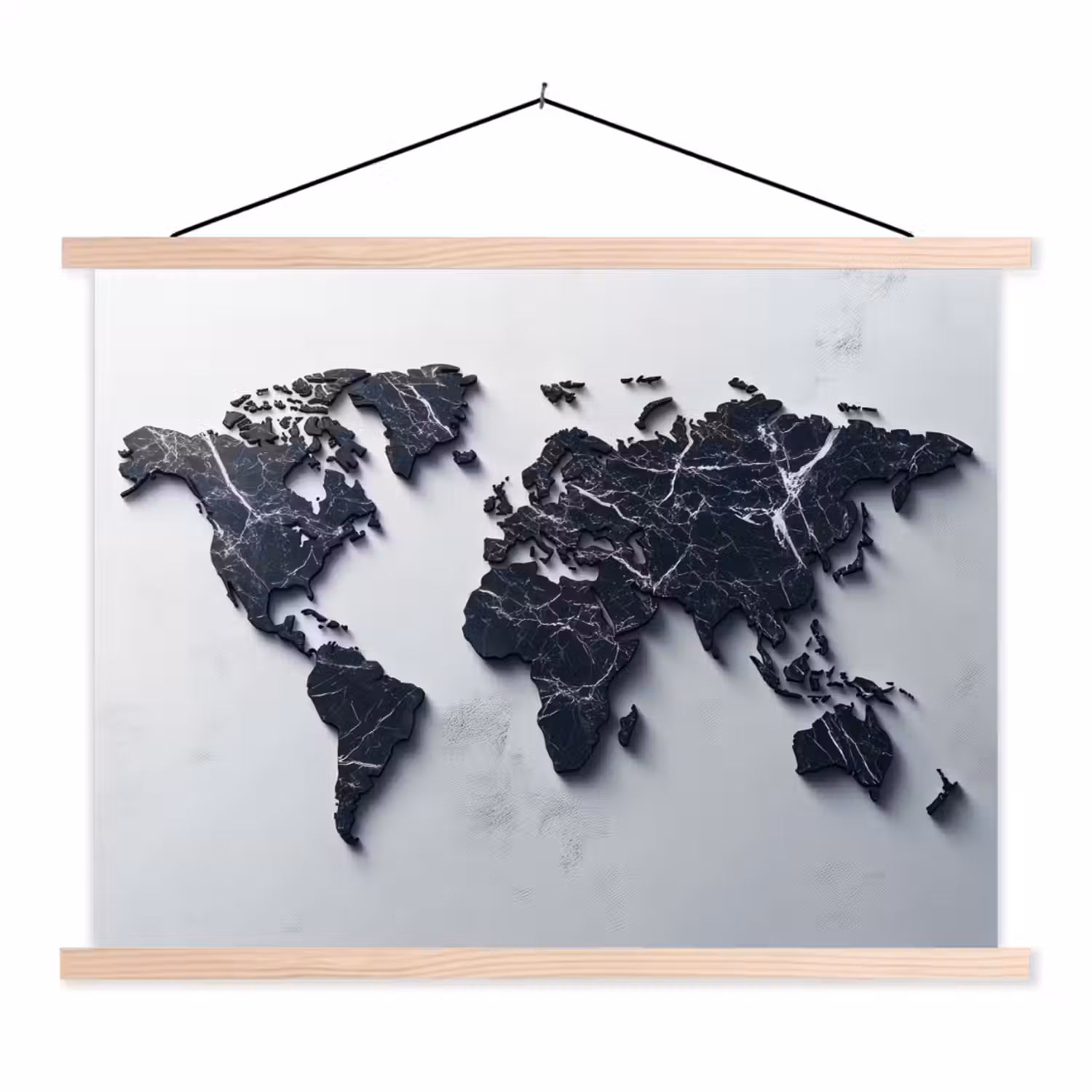 Wereldkaart - Marmer - Ruwe achtergrond textielposter latten blank klein -3d
