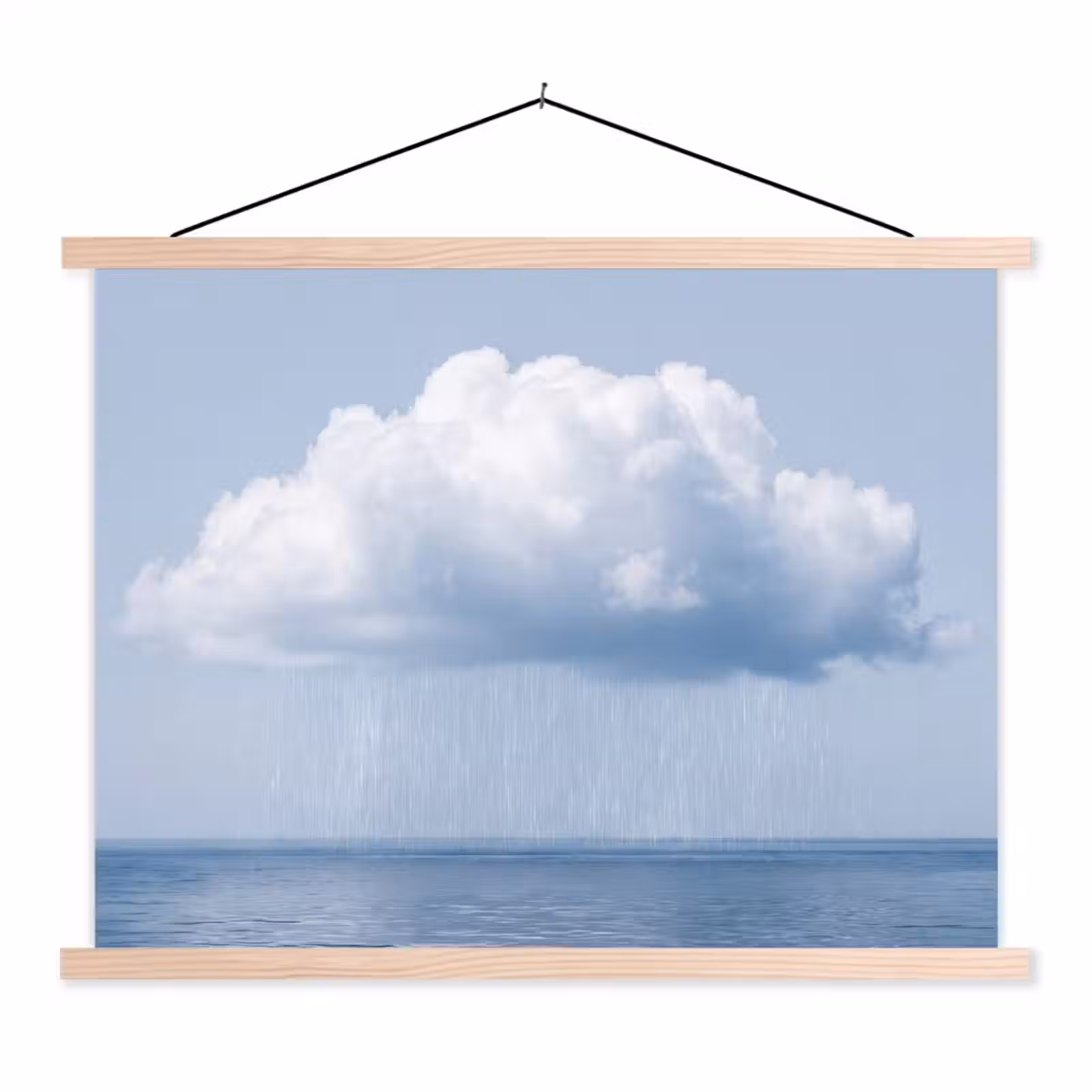 Stoffbild - Wolke – Regen – Natur - Wolk - Regen - Natuur textielposter latten blank klein