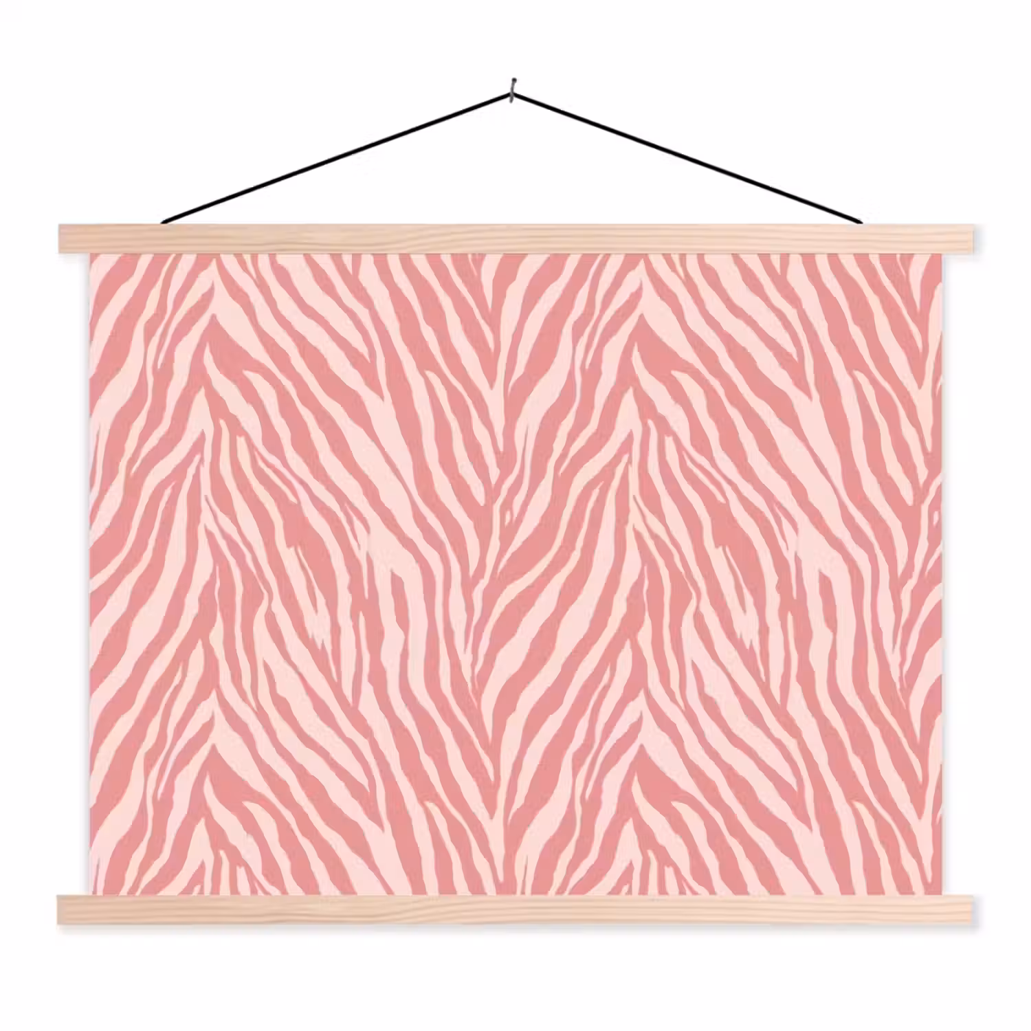 Zebra - Print - Roze textielposter latten blank klein 122 -3d