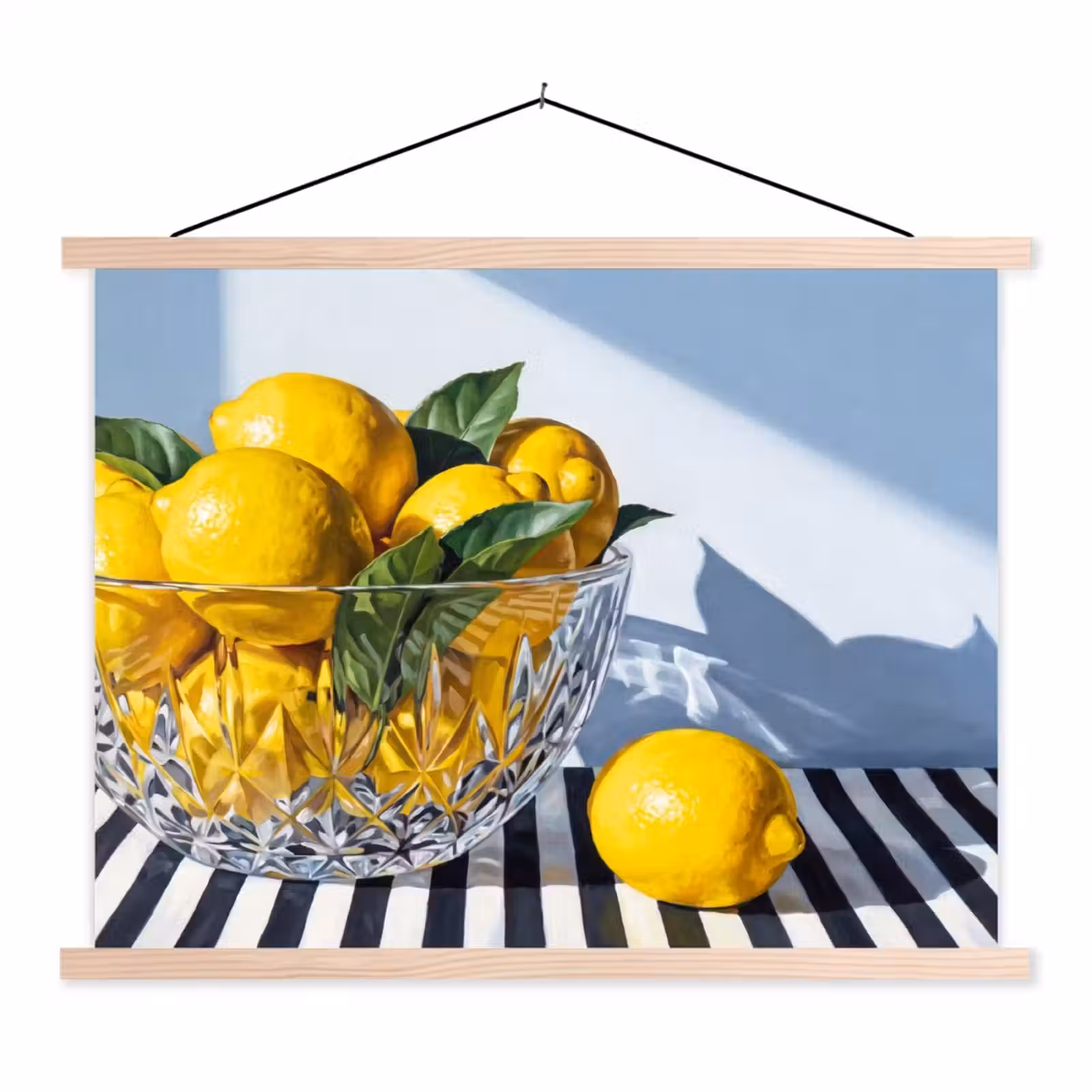 Stoffbild - Zitronen – Obst – Gelb - Citroenen - Fruit - Geel textielposter latten blank klein