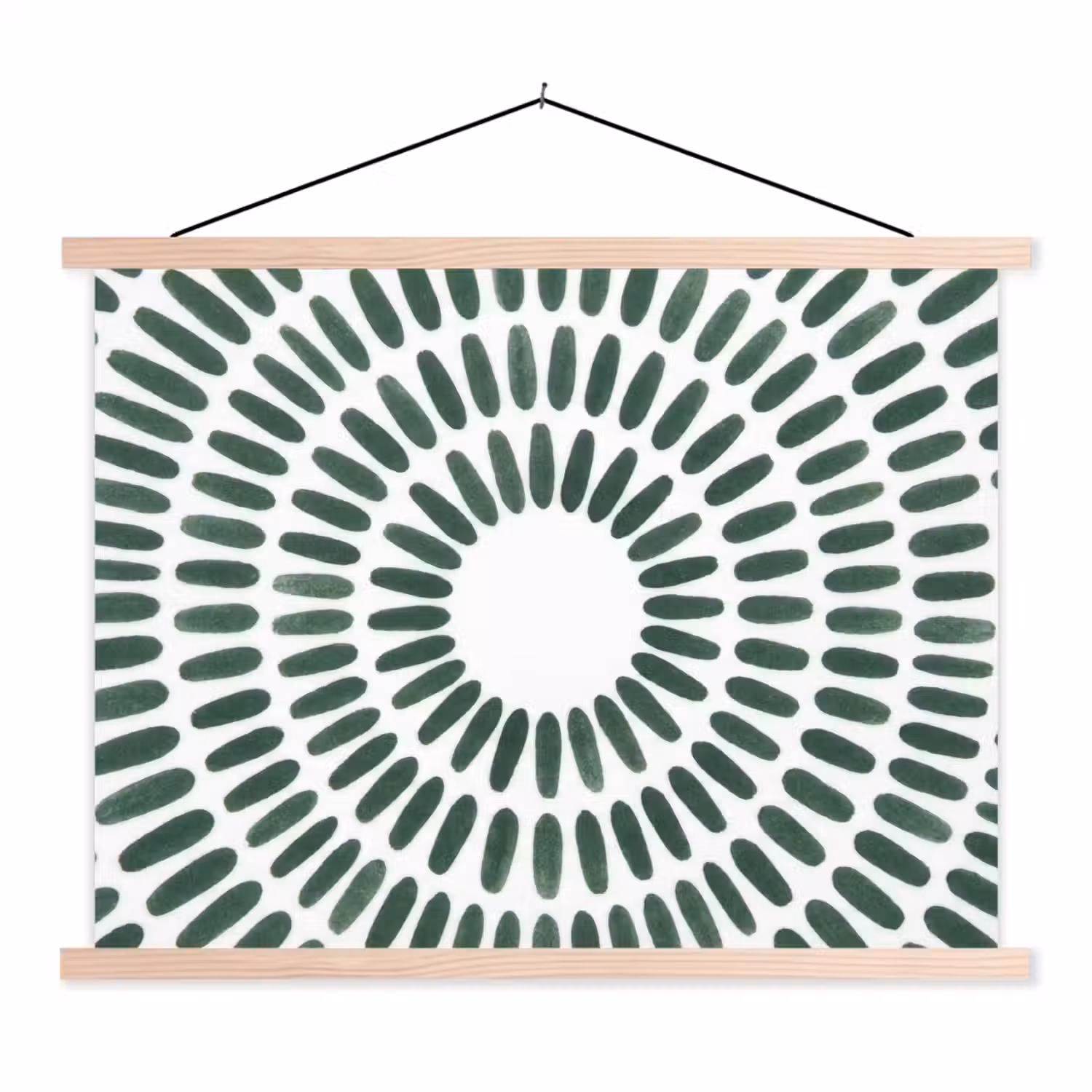 Abstract - Cirkel - Patroon - Modern - Groen textielposter latten blank klein -3d