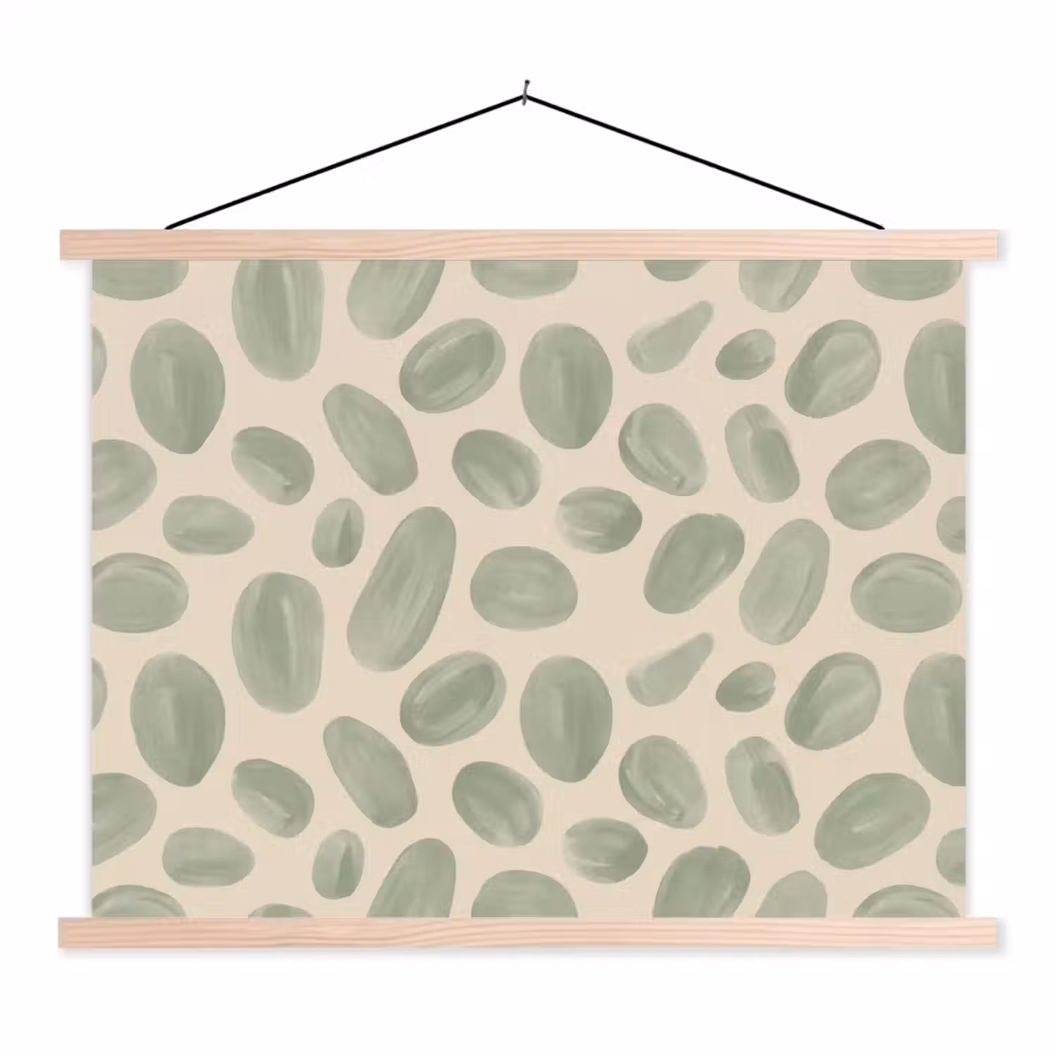 Abstract - Patroon - Organisch - Groen - Modern textielposter latten blank klein -3d