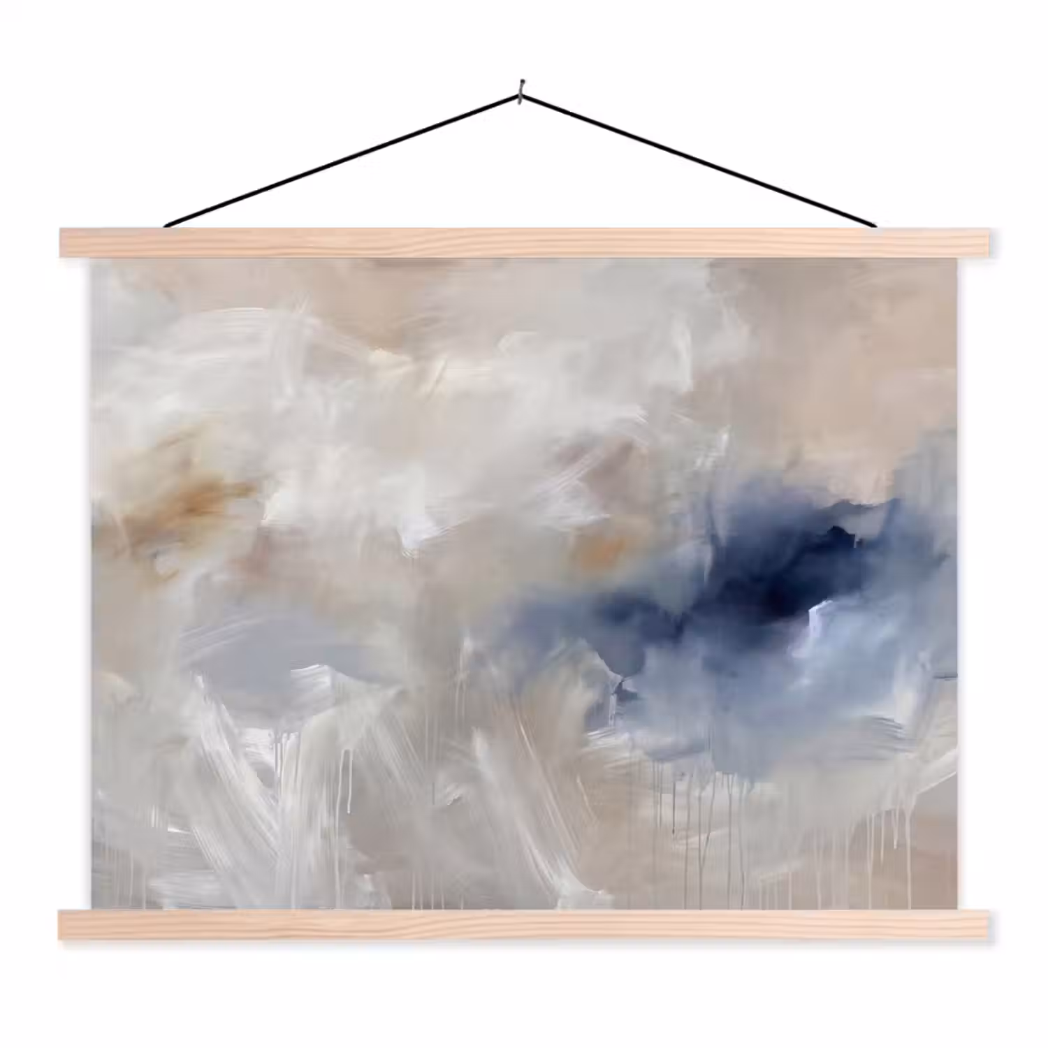 Abstract - Wolken - Sfeer - Modern - Beige textielposter latten blank klein -3d
