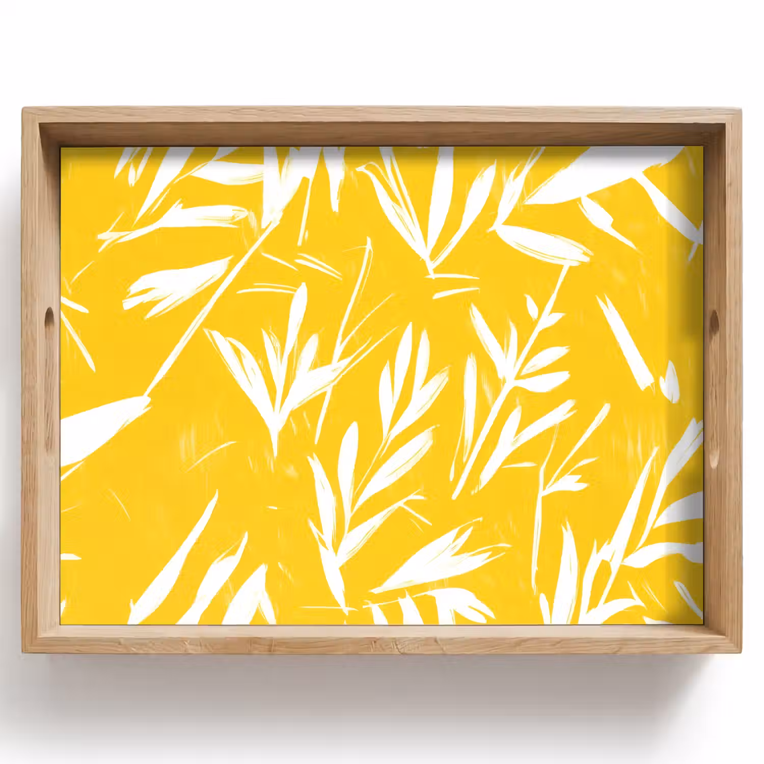 Abstract - Bladeren - Geel - Penseelstreken Dienblad Rechthoek middel -z3d_shopping
