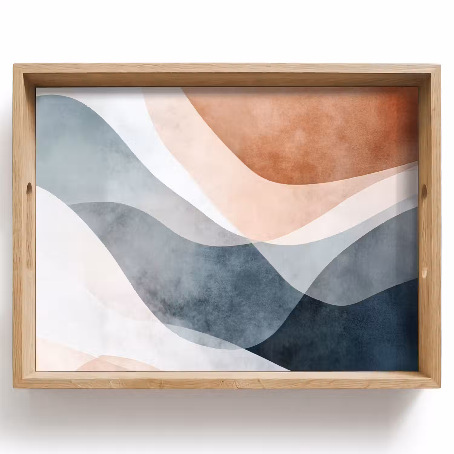 Abstract - Golven - Blauw Dienblad Rechthoek middel -z3d_shopping
