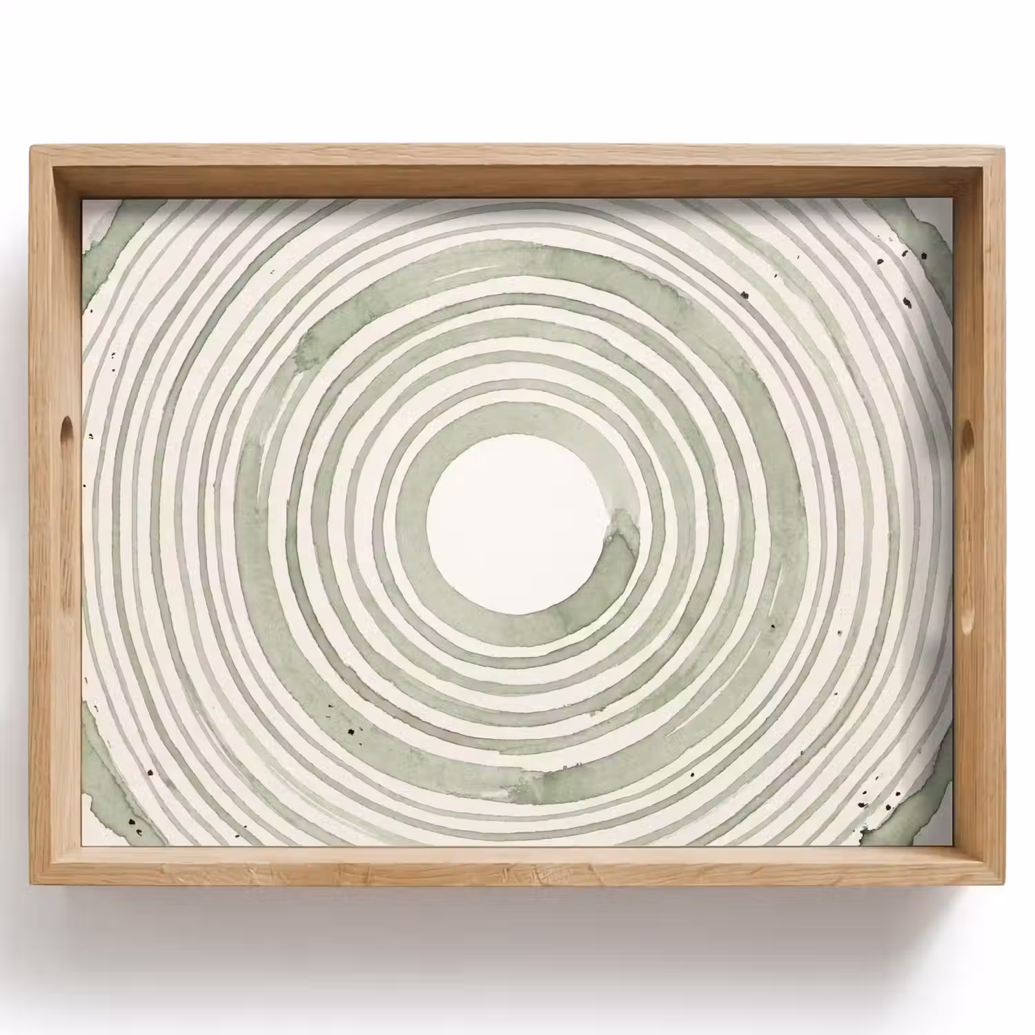 Abstractie - Cirkels - Waterverf - Groen - Modern Dienblad Rechthoek middel -z3d_shopping