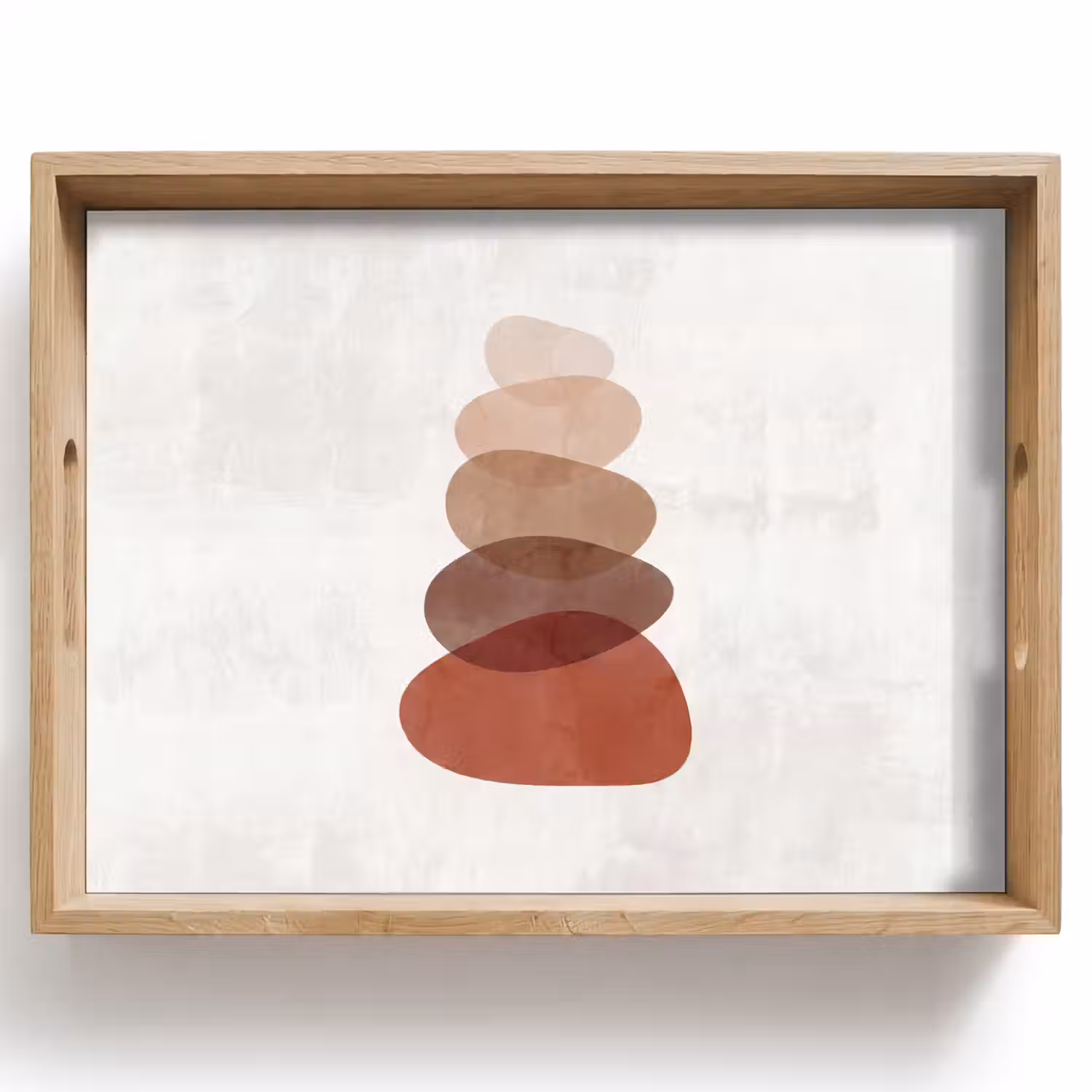 Abstractie - Gestapeld - Balans - Modern - Aardetinten Dienblad Rechthoek middel -z3d_shopping