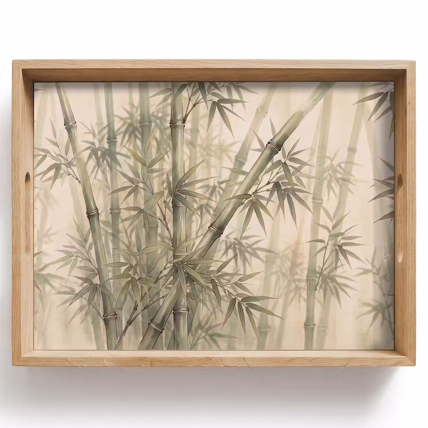 Bamboe - Bladeren - Aziatisch - Groen - Natuur Dienblad Rechthoek middel -z3d_shopping
