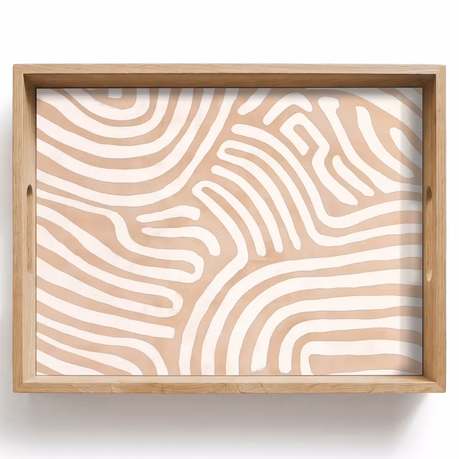 Beige - Aardspatroon Dienblad Rechthoek middel -z3d_shopping