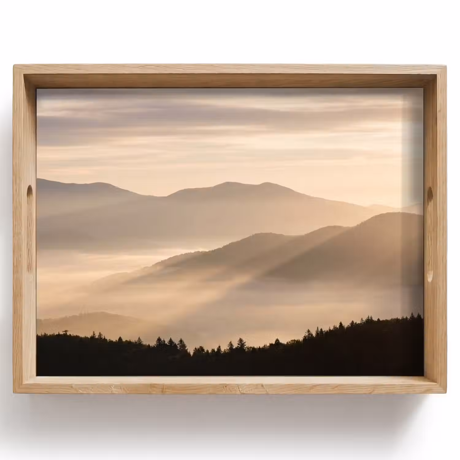Bergen - Mist - Zonnestralen Dienblad Rechthoek middel -z3d_shopping