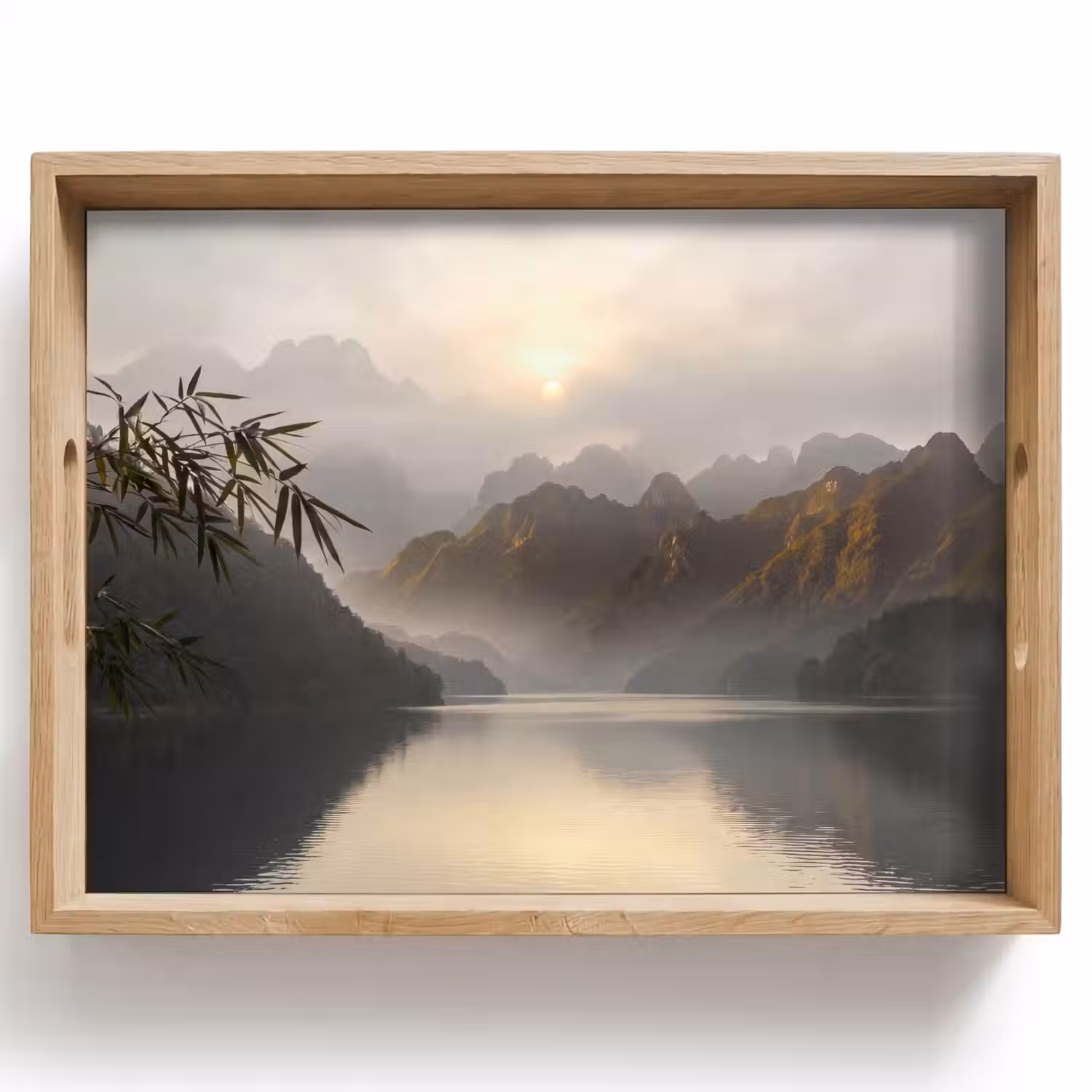 Bergen - Water - Mist - Natuur - Landschap Dienblad Rechthoek middel -z3d_shopping