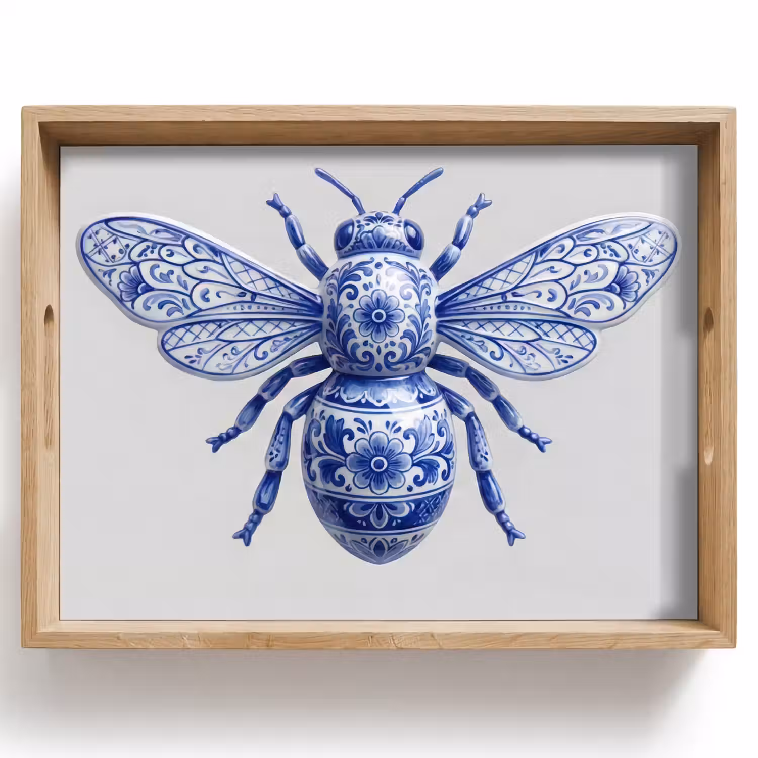 Bij - Modern - Delfts - Blauw Dienblad Rechthoek middel -z3d_shopping