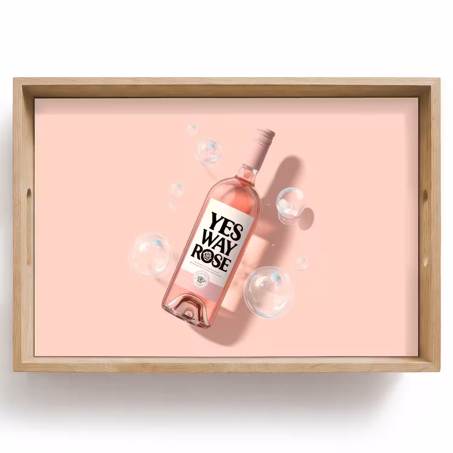 Bubbels - Rosé - Roze Dienblad Rechthoek middel -z3d_shopping