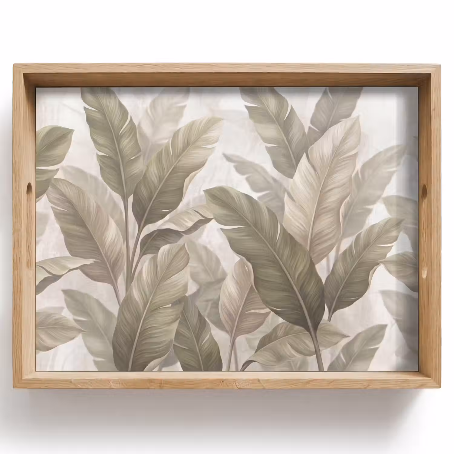 Bladeren - Tropisch - Natuur - Abstract - Beige Dienblad Rechthoek middel -z3d_shopping