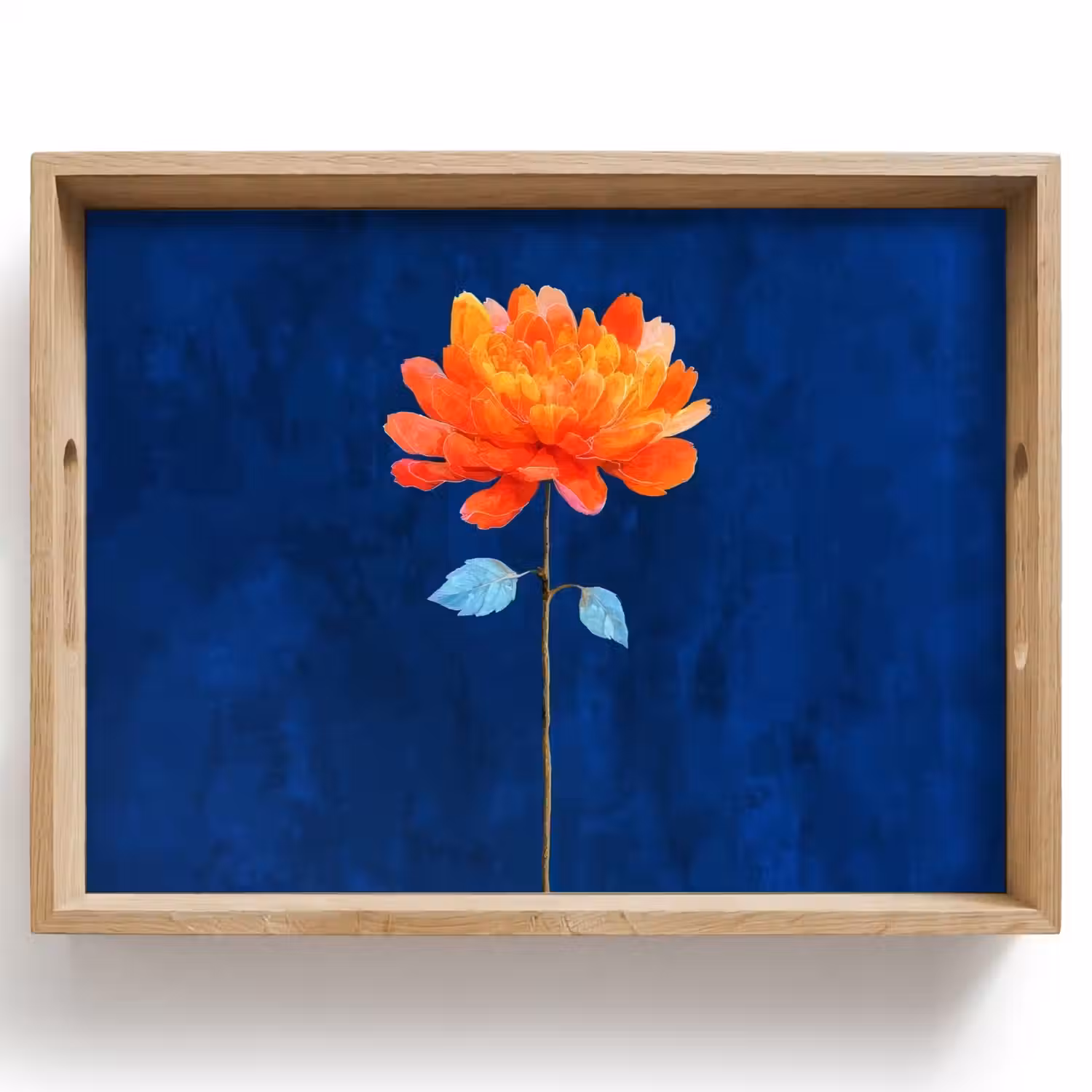 Bloem - Oranje - Bladeren Dienblad Rechthoek middel -z3d_shopping