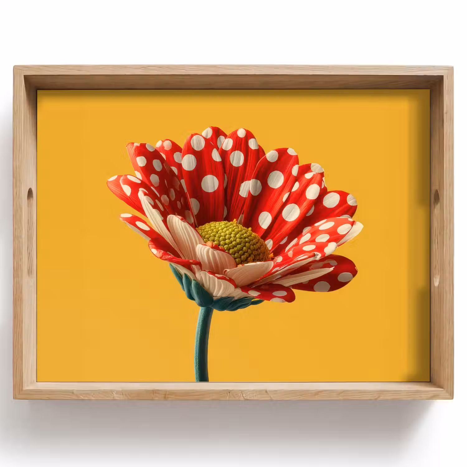 Bloem - Rood - Stippen Dienblad Rechthoek middel -z3d_shopping