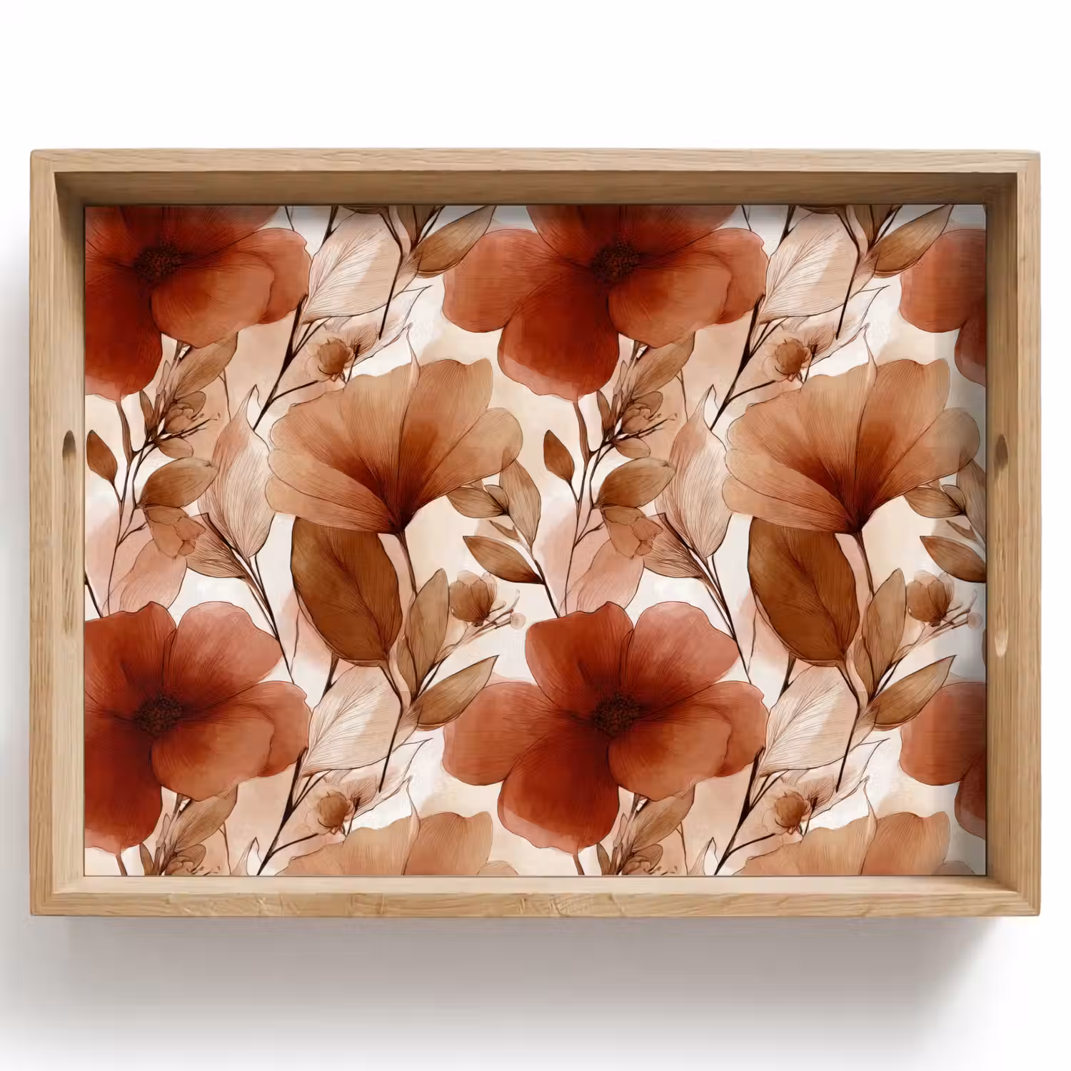 Bloemen - Aquarel - Botanisch - Terracotta Dienblad Rechthoek middel 911 -z3d_shopping