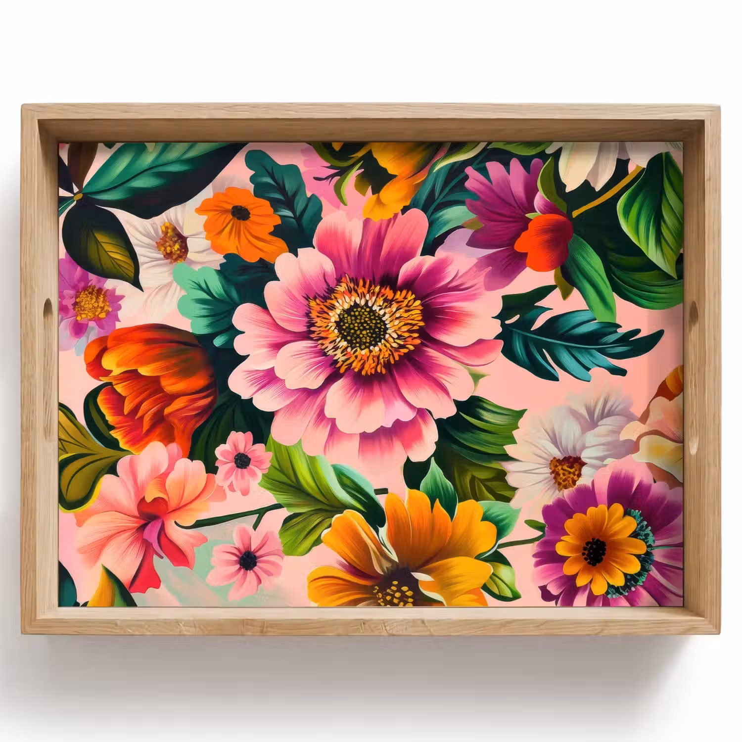 Bloemen - Kleurrijk - Roze Dienblad Rechthoek middel -z3d_shopping