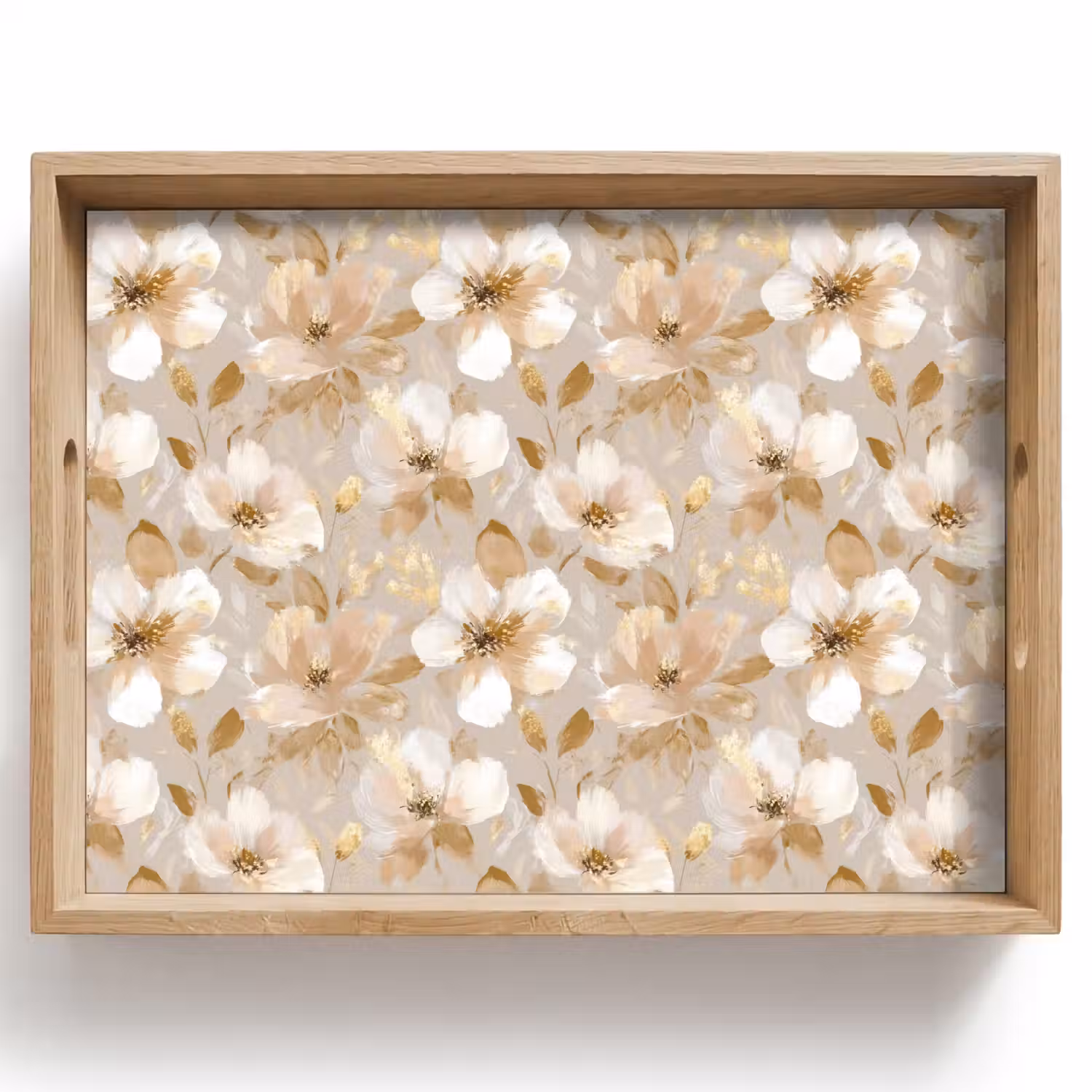 Bloemen - artistiek - Goud Dienblad Rechthoek middel 911 -z3d_shopping