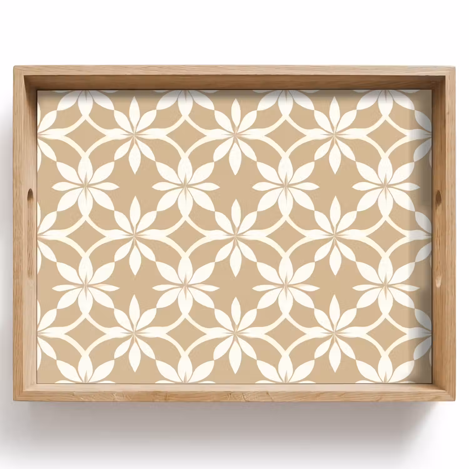 Bloemen - Patroon - Beige Dienblad Rechthoek middel 911 -z3d_shopping