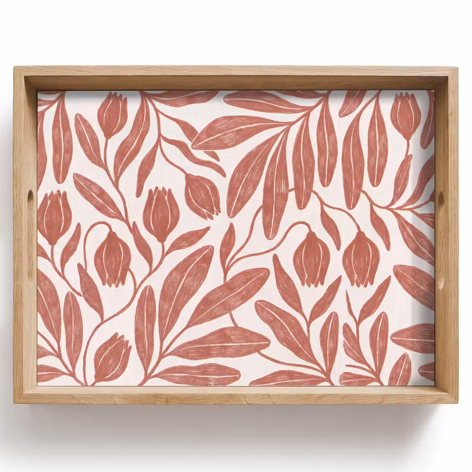 Bloemen - Patroon - Modern - Natuur - Bruin Dienblad Rechthoek middel -z3d_shopping