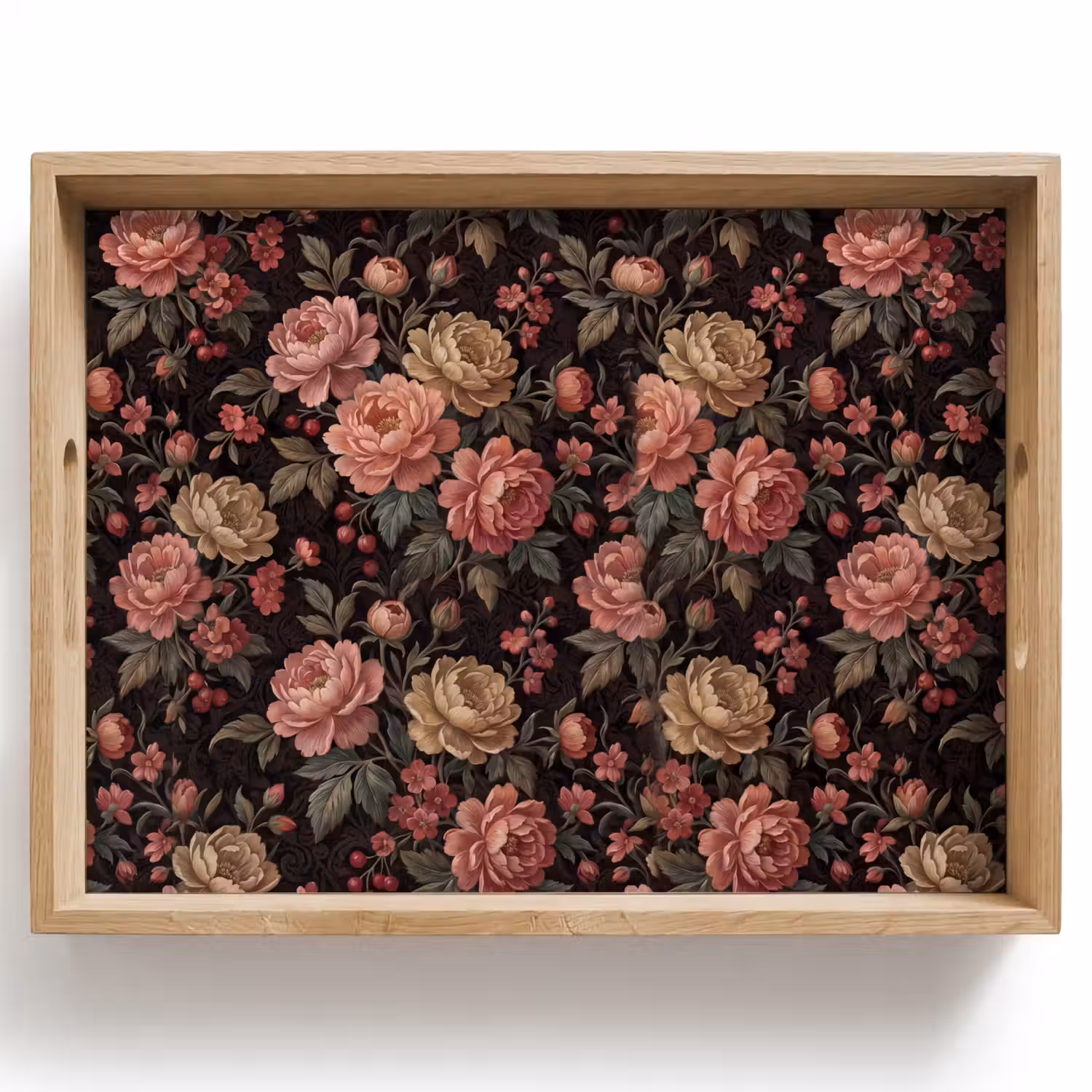 Bloemen - Patroon - Natuur - Vintage - Roze Dienblad Rechthoek middel -z3d_shopping