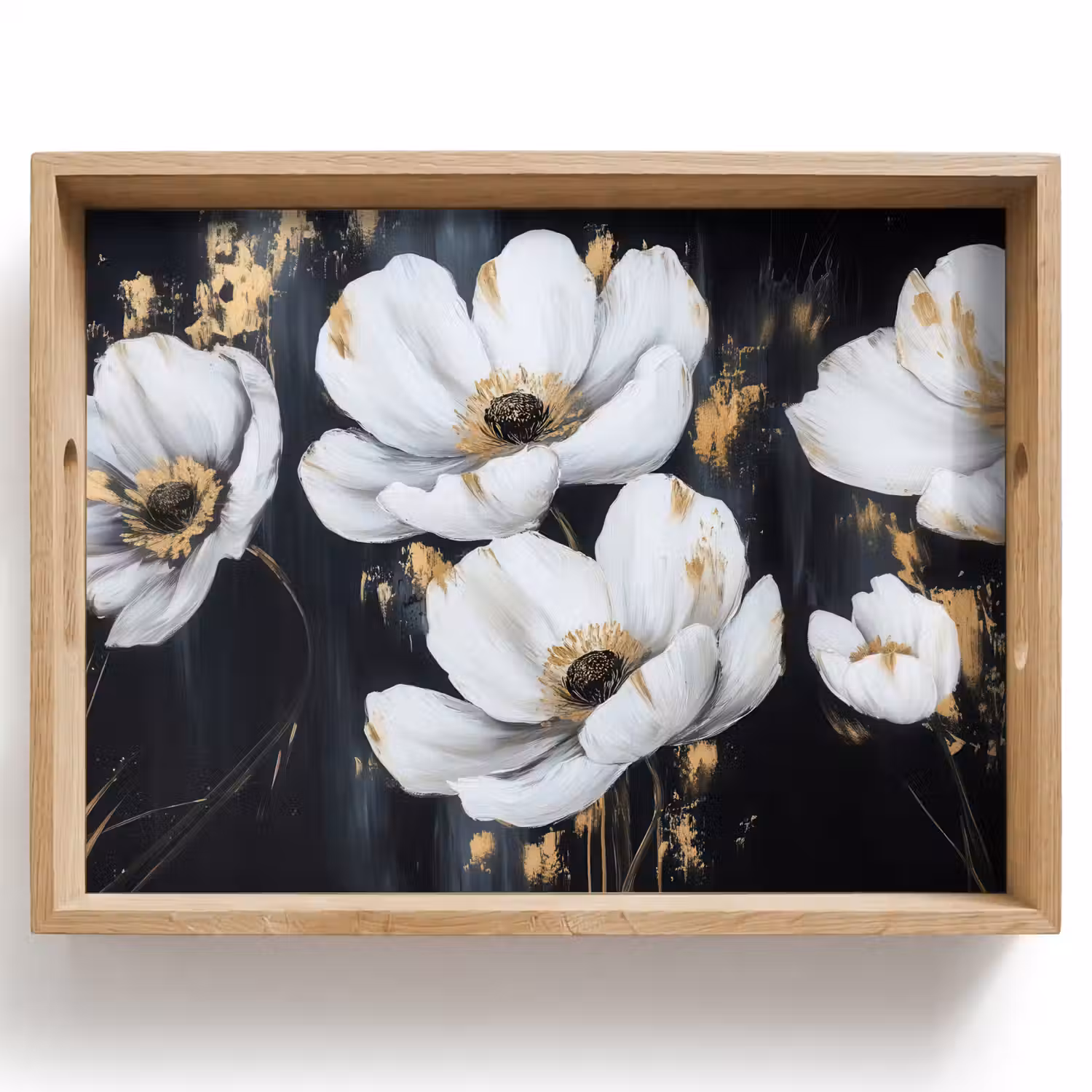 Bloemen - Wit - Abstract Dienblad Rechthoek middel -z3d_shopping