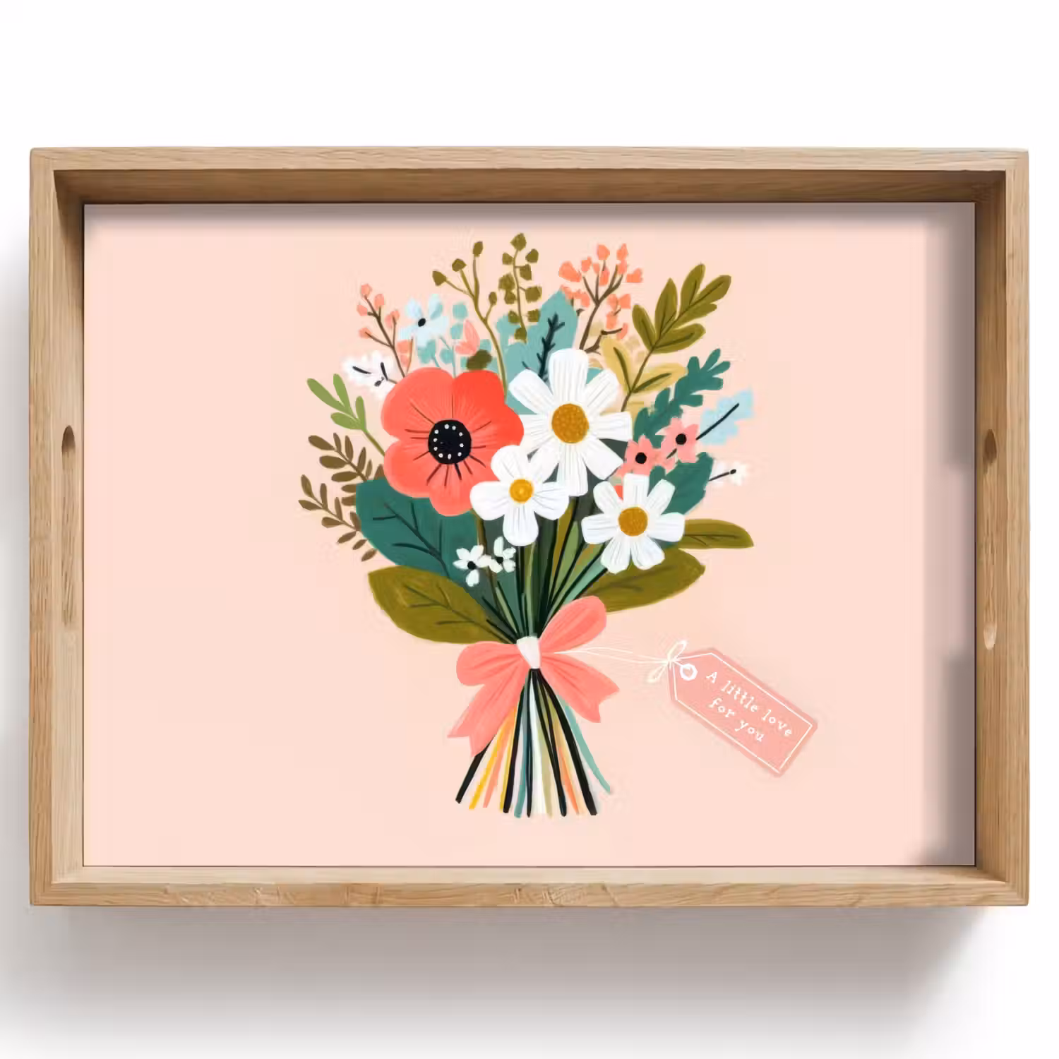 Boeket - Strikje - Kaartje - Quote Dienblad Rechthoek middel -z3d_shopping