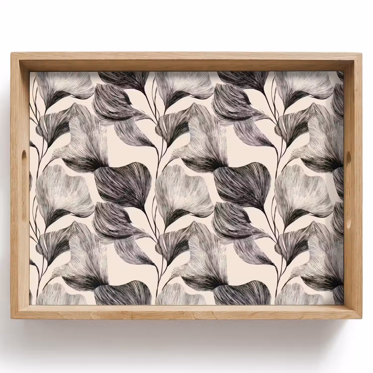 Botanisch - Bladeren - Zwart Dienblad Rechthoek middel 911 -z3d_shopping