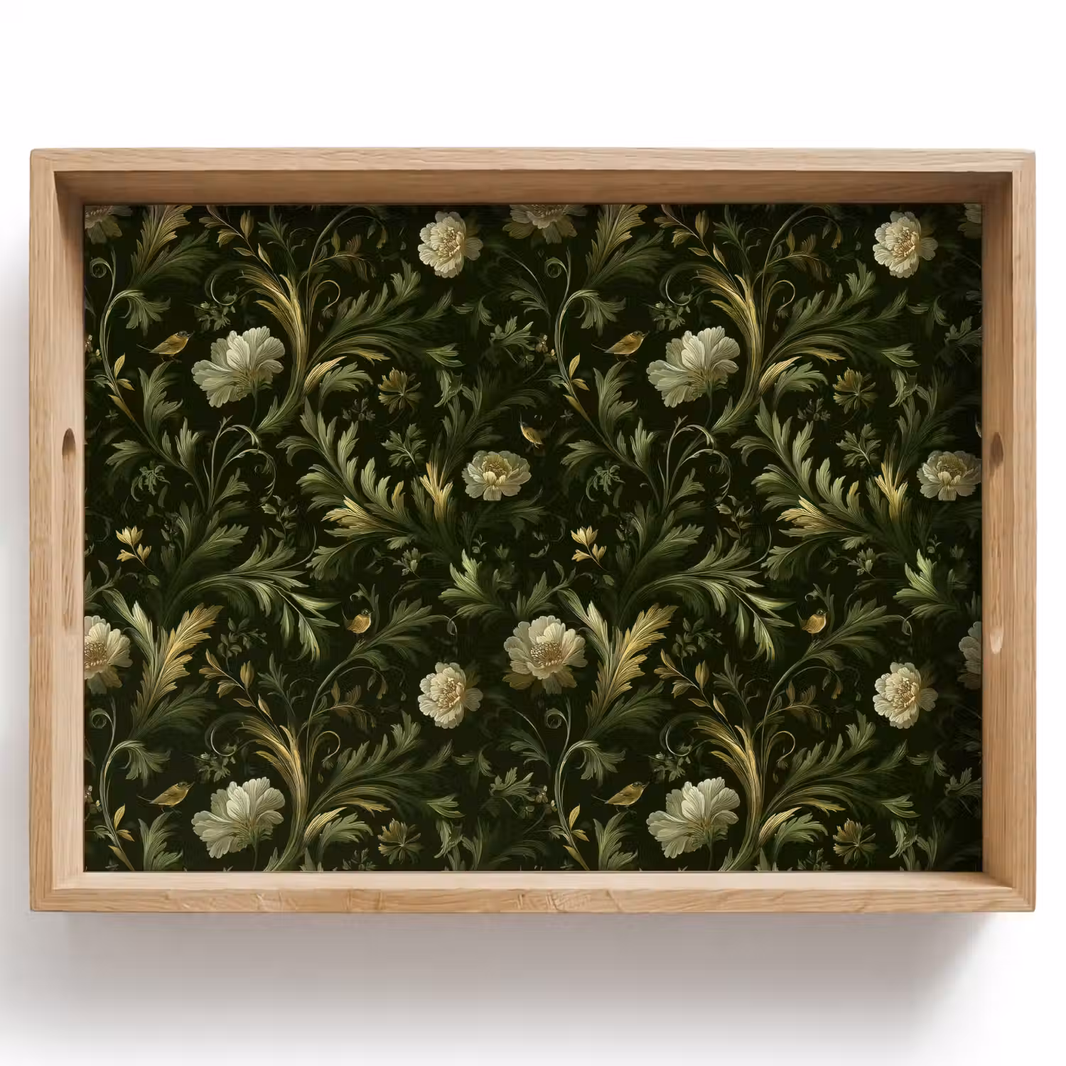 Botanisch - Naadloos - Bloemen Dienblad Rechthoek middel 911 -z3d_shopping