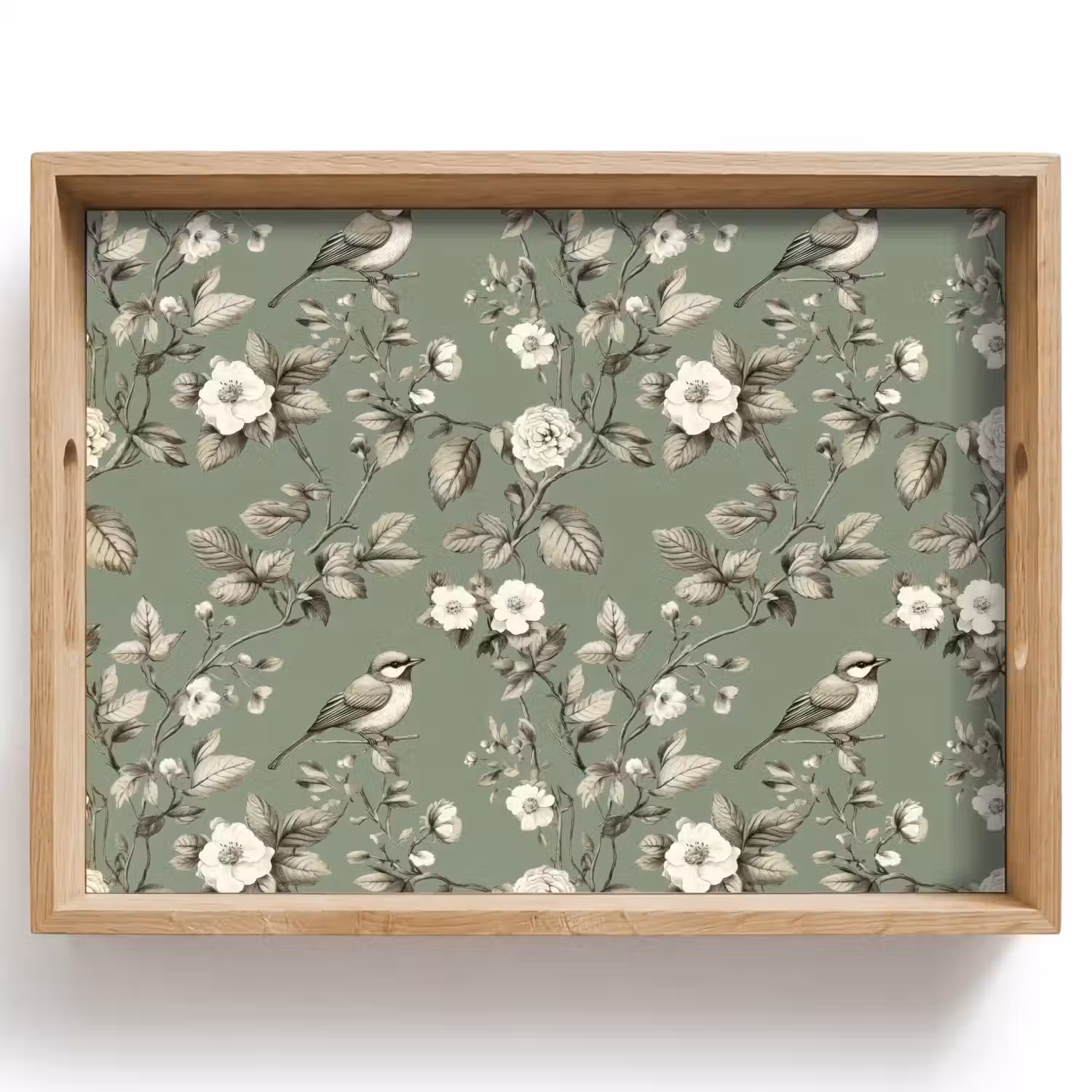 Botanisch - Vogels - Groen Dienblad Rechthoek middel 911 -z3d_shopping