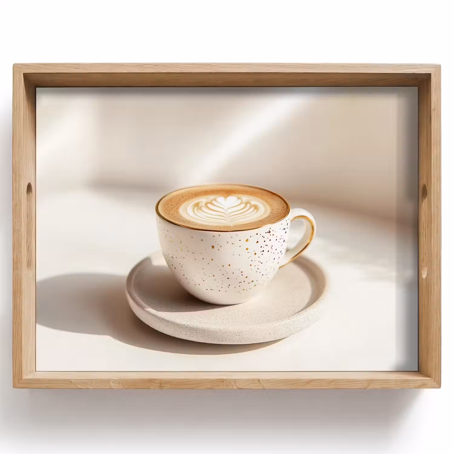Cappuccino - Schuim - Schotel - Beige Dienblad Rechthoek middel -z3d_shopping