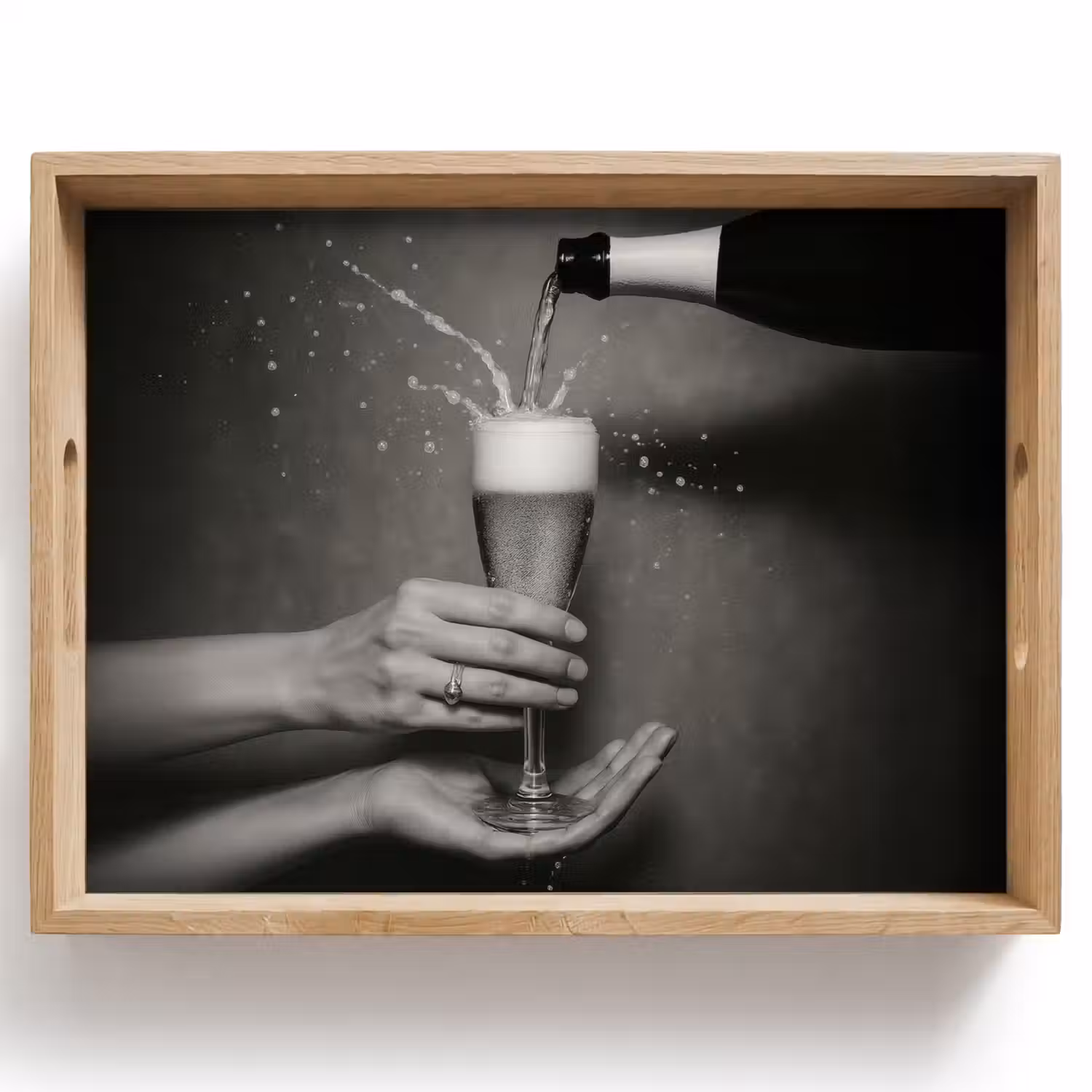 Champagnefles - Glas - Minimalistisch - Spetters Dienblad Rechthoek middel -z3d_shopping