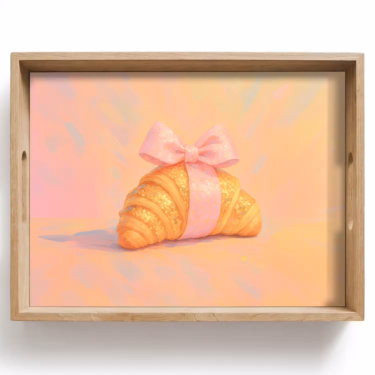 Croissant - Strik - Roze Dienblad Rechthoek middel -z3d_shopping
