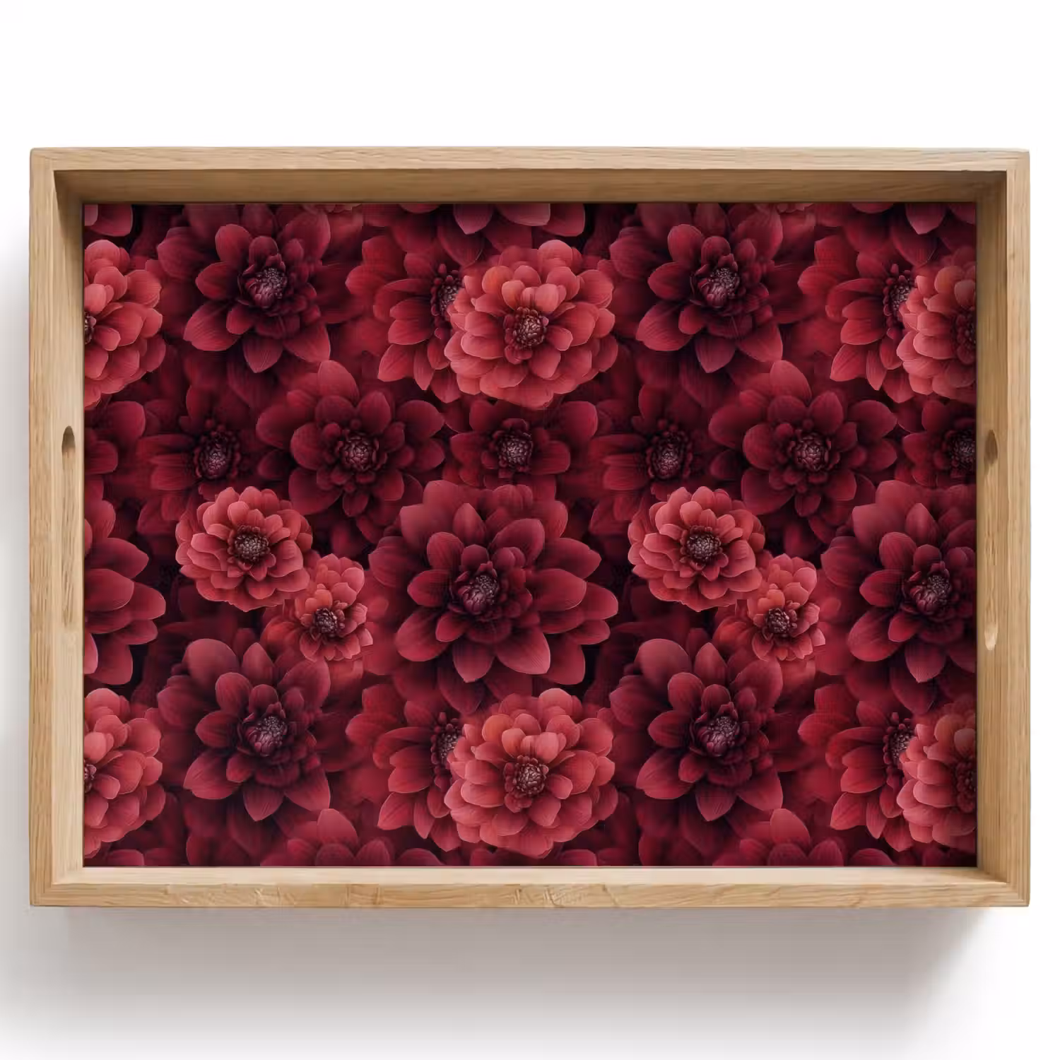 Dahlias - Bloemen - Rood Dienblad Rechthoek middel 911 -z3d_shopping