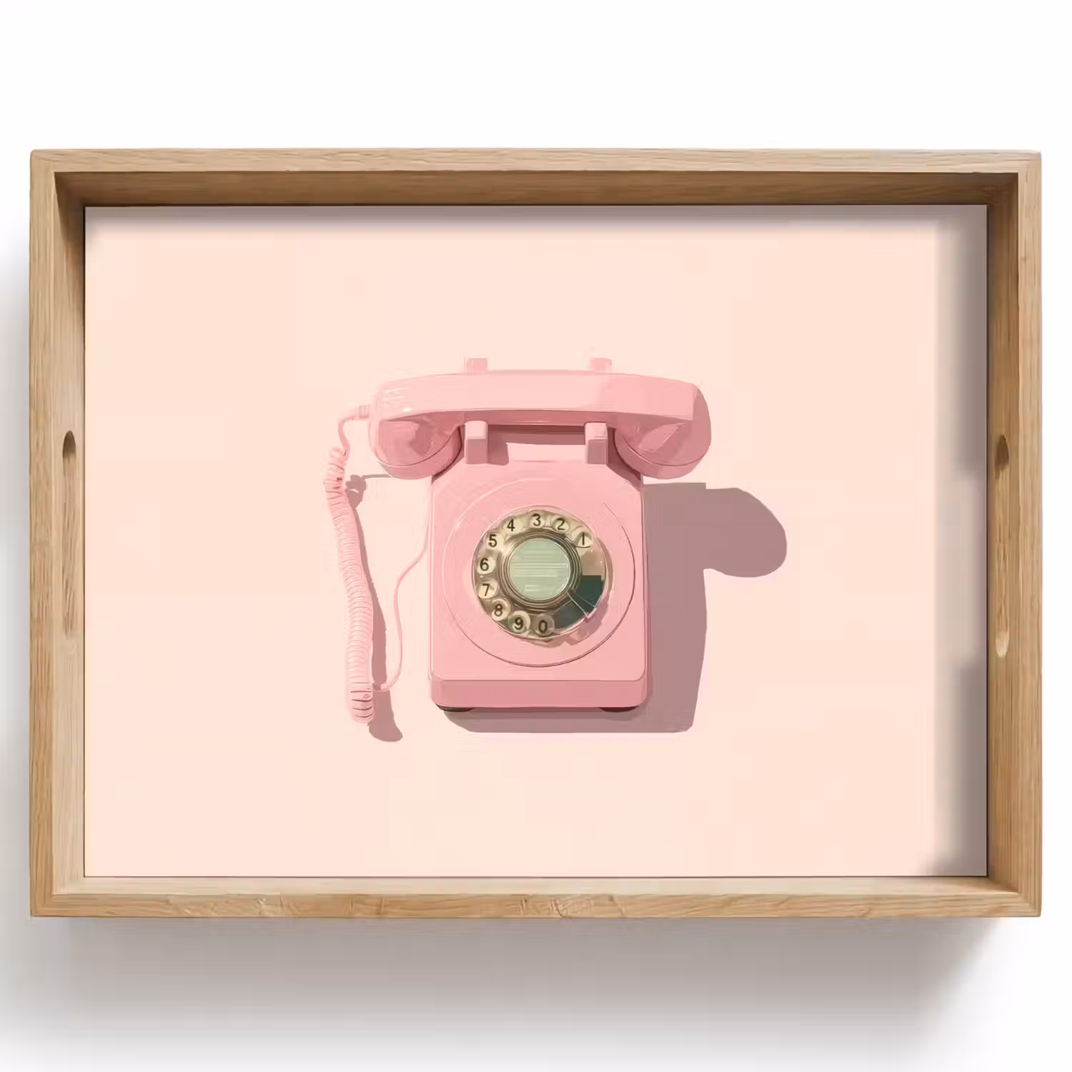 Draaischijftelefoon - Retro - Roze Dienblad Rechthoek middel -z3d_shopping