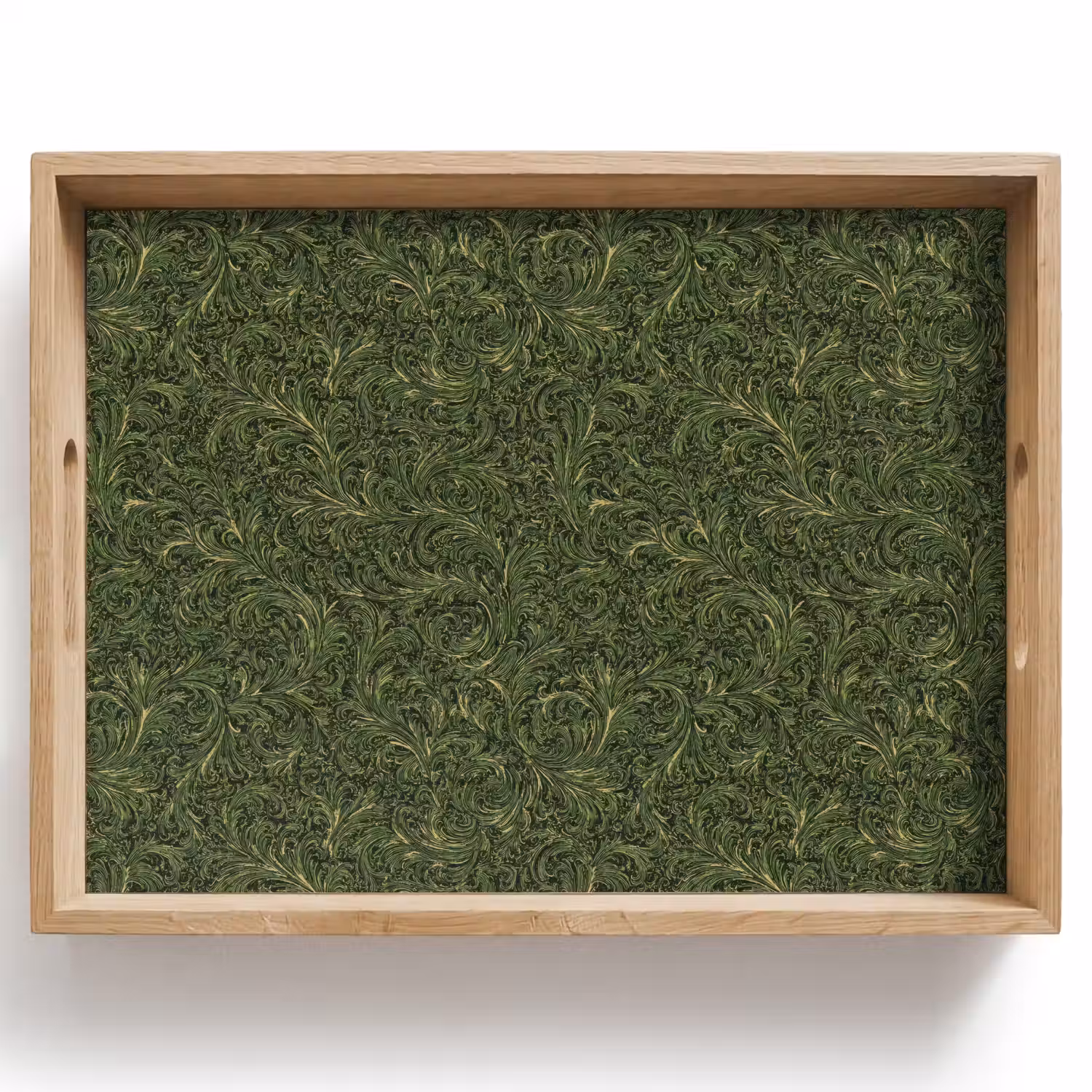 Donker - Groen - Krullend - Botanisch Dienblad Rechthoek middel 911 -z3d_shopping