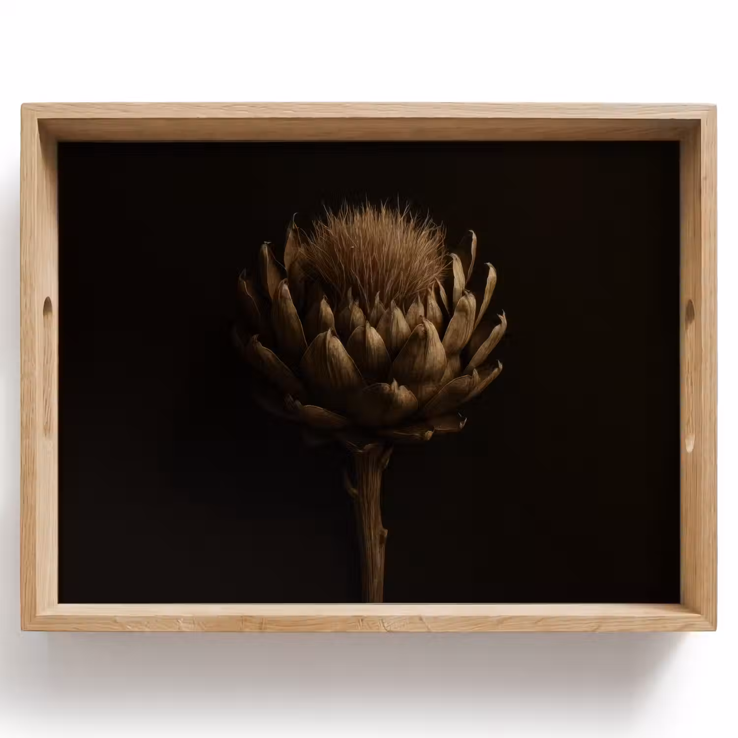 Donkerbruin - Bloem - Textuur - Artisjok Dienblad Rechthoek middel -z3d_shopping