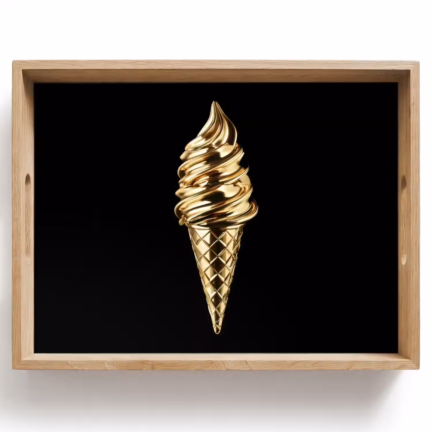 Ijs - Goud - Zwart - Eten Dienblad Rechthoek middel -z3d_shopping