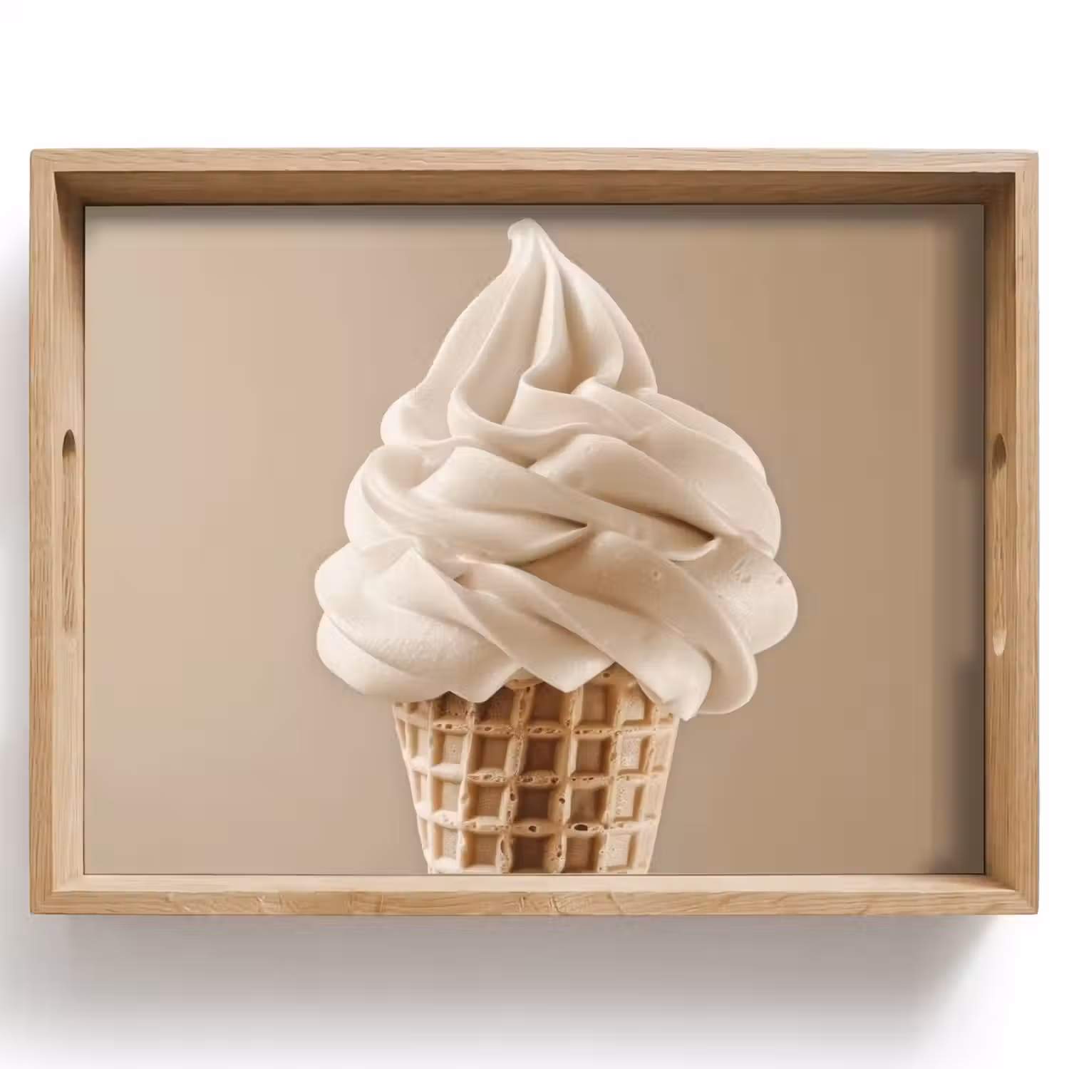 IJs - Softijs - Romig - Hoorntje - Beige Dienblad Rechthoek middel -z3d_shopping